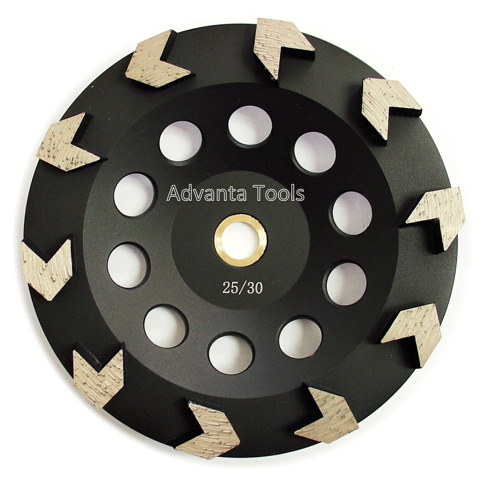Pack of 10, 7” Arrow Segment Concrete Grinding Cup Wheel with 25/30 Grit Diamond