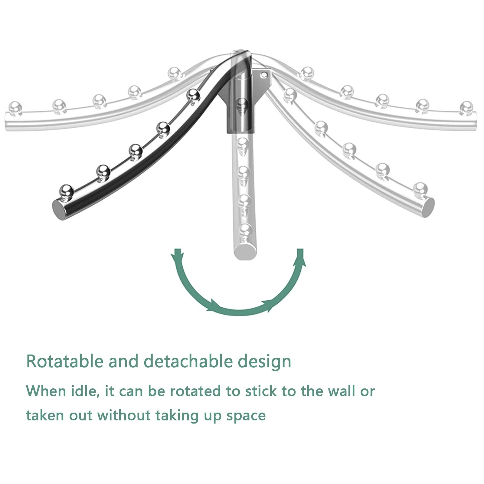Folding Wall Mounted Clothes Hanger Rack, Stainless Steel Garment Hooks with …
