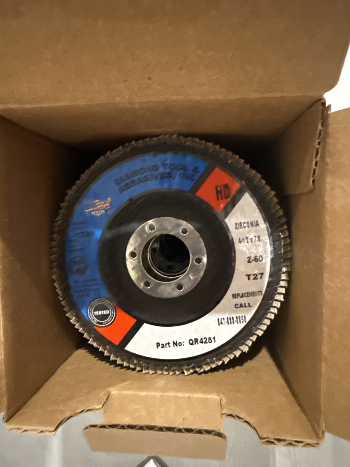 Aluminum Oxide Flap Disc 4.5″ x 7/8-Inch, 60 Grit, for Angle Grinder 10 Pack
