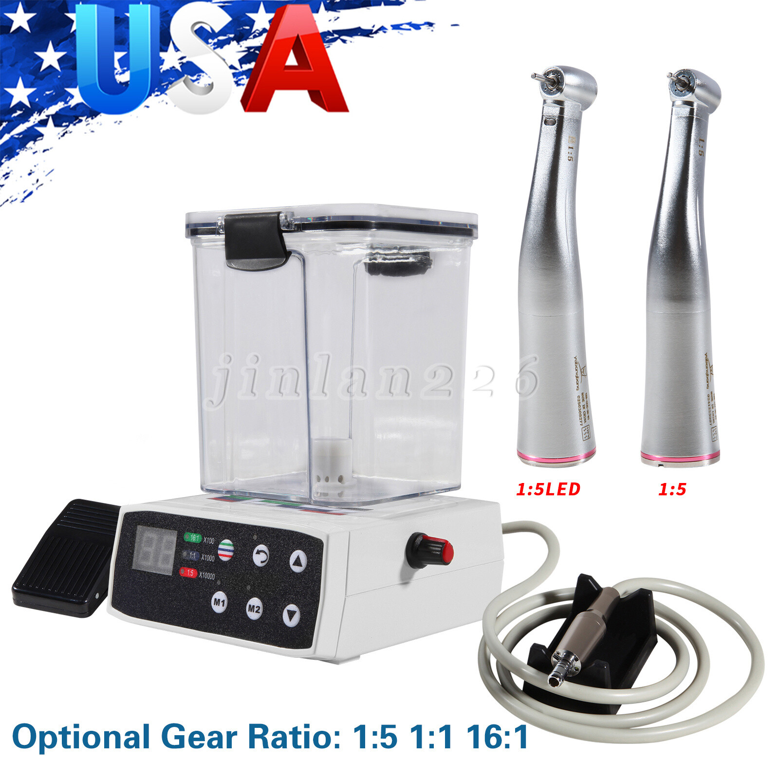 Dental Brushless LED Electric Micro Motor /1:5 Increasing Handpiece for Practice