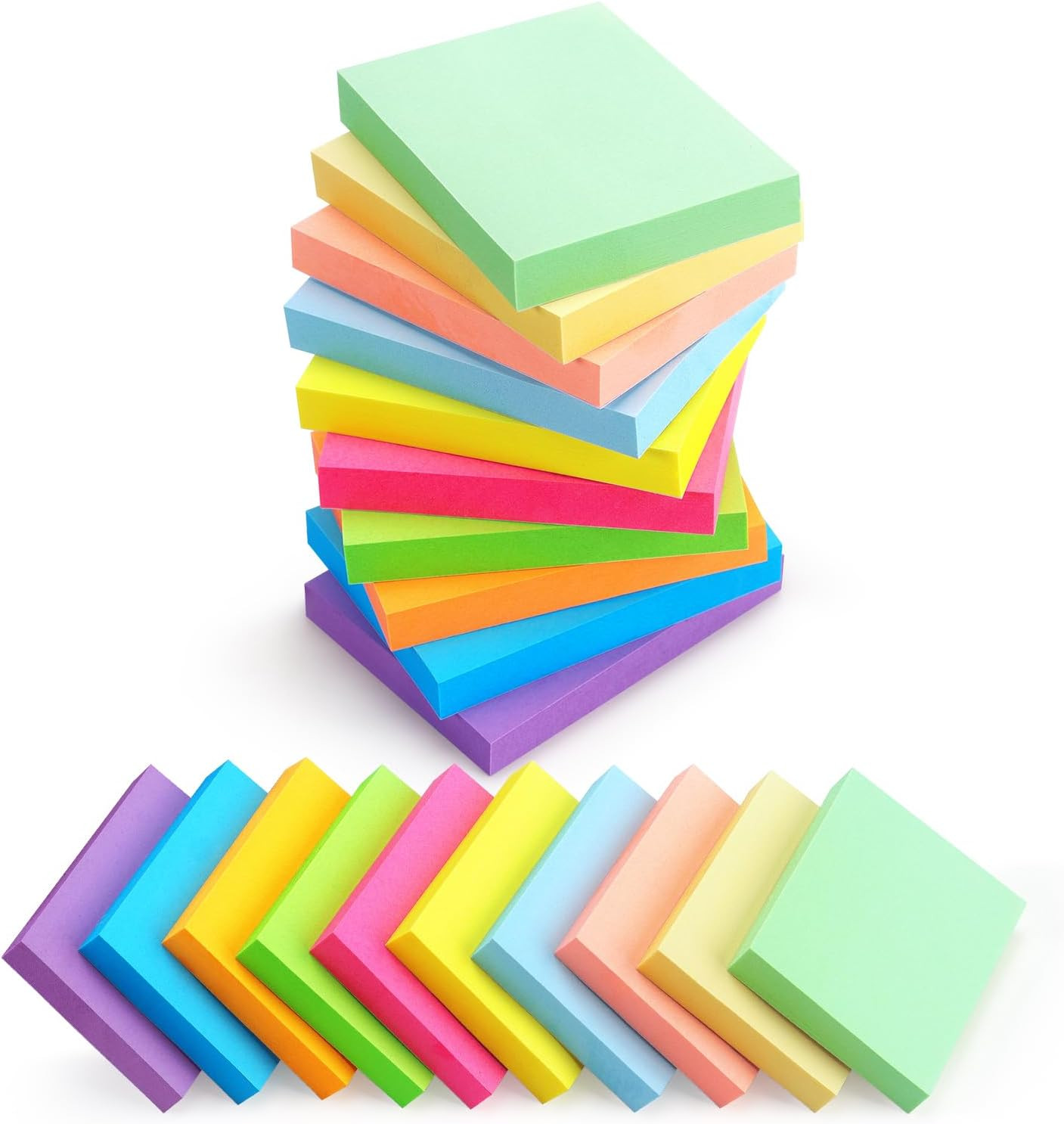 20 Pads Mini Sticky Notes 1.5×2 Inch Self Stick Memo Pads Multicolor