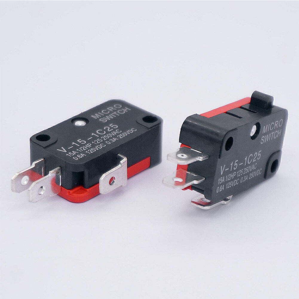 10-100PCS V-15-1C25 Micro Limit Switch SPDT Momentary Snap Button AC 250V 15A