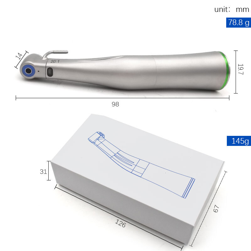 20:1 LED Low Speed Handpiece Dental Turbine Fiber Optic Dental Against Handpiece