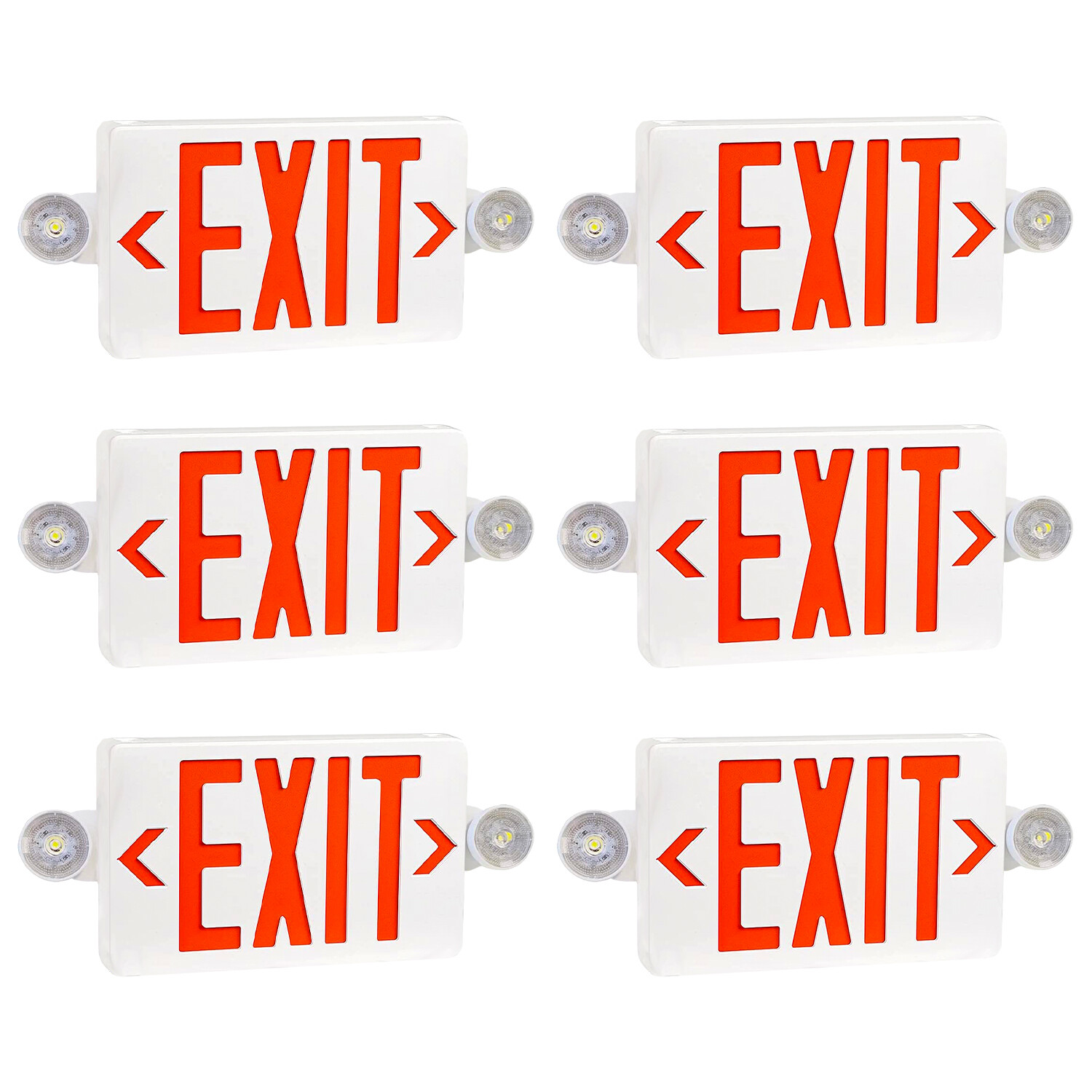 Red LED Exit Sign & Emergency Light – Dual LED Lamp UL-94 Fire Resistance light