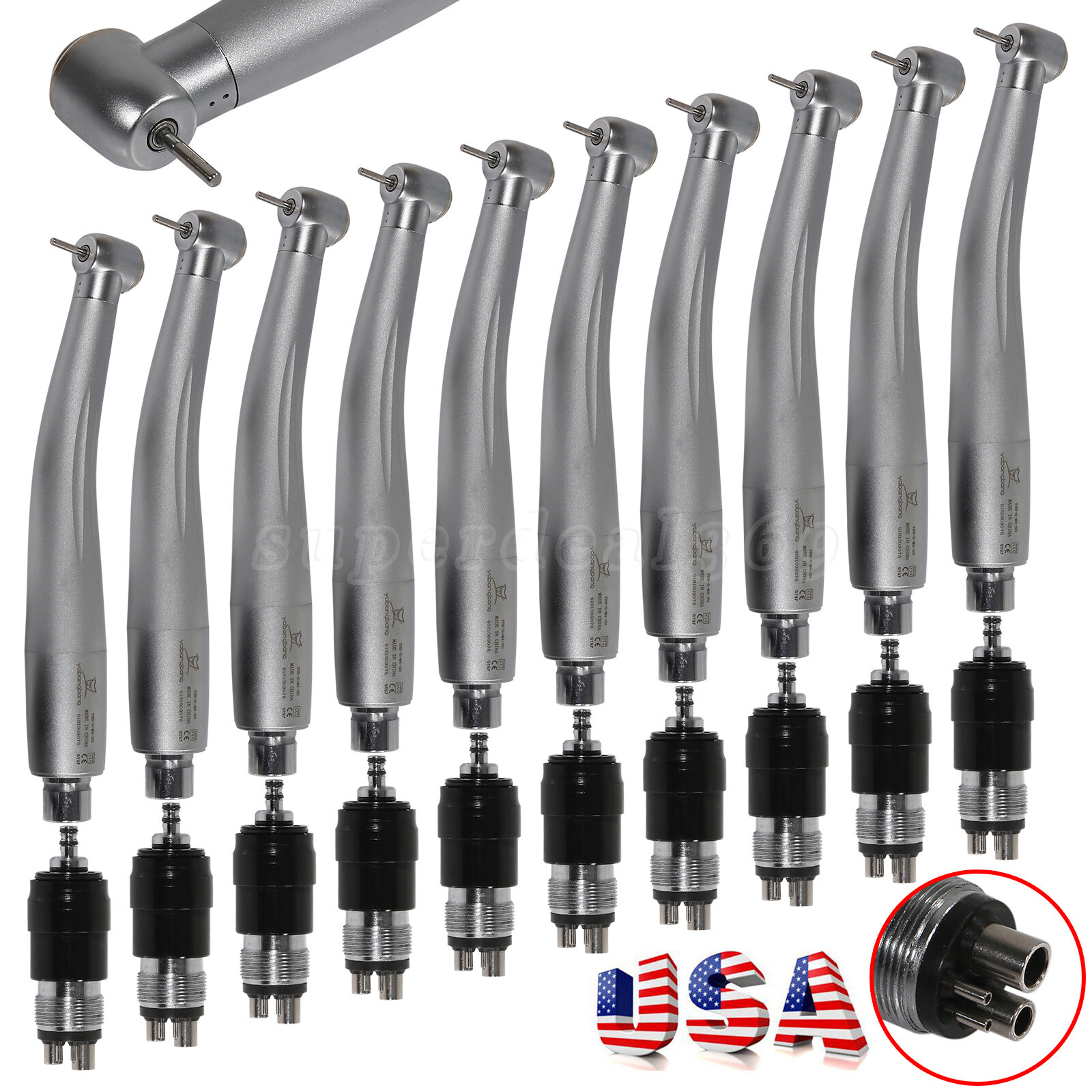 10pcs/1pc NSK Style Dental High Speed Turbine Handpiece with 4 Hole Coupling