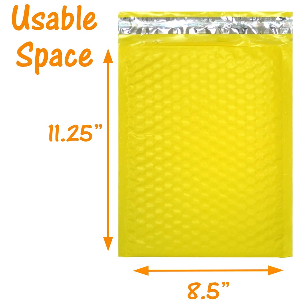 30 Pack 4×8, 6×10″, 8.5×12, 10×15 Hot Pink, Yellow, Purple Poly Bubble Mailers