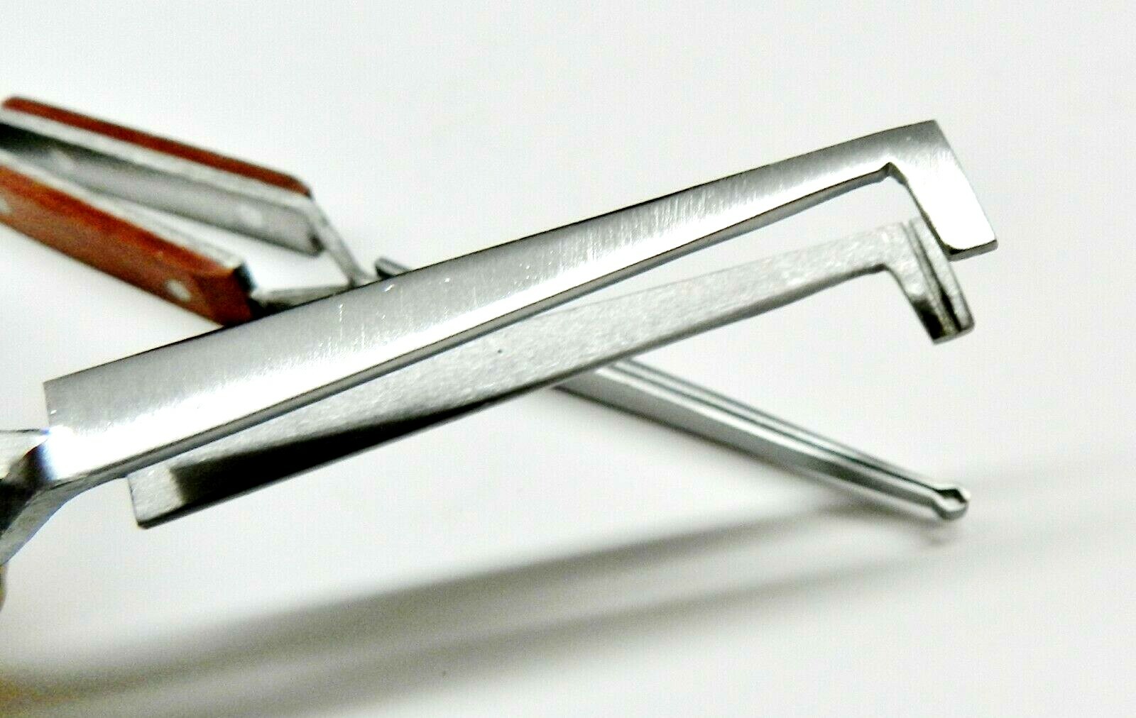 2 Fiber Grip Tweezers Cross Locking Straight & Bent Wire Holding Slotted Tweezer