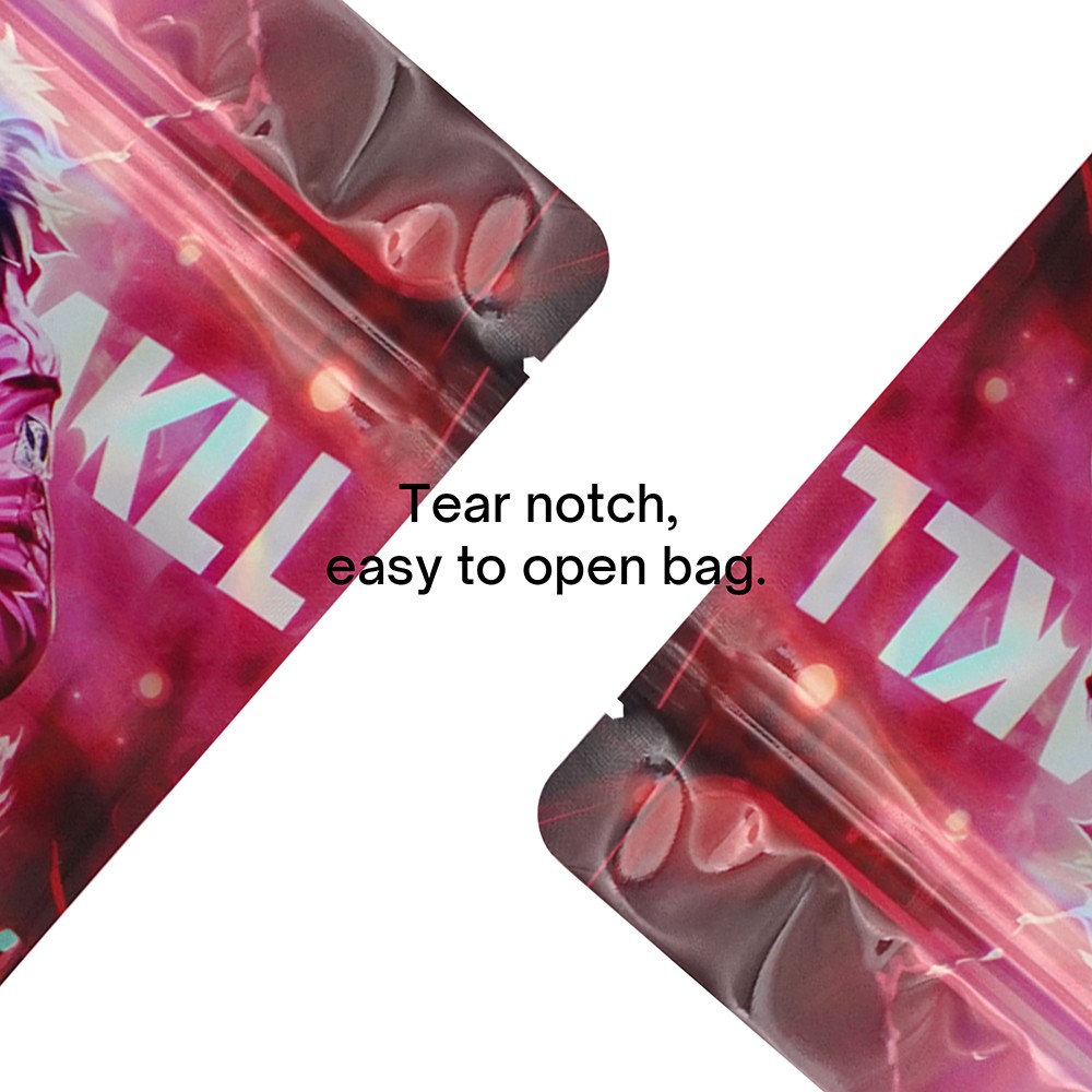 7g Mylar Mixed Pack Bags Smell Proof Airtight Food Zip Seal Foil Pouch 100pcs