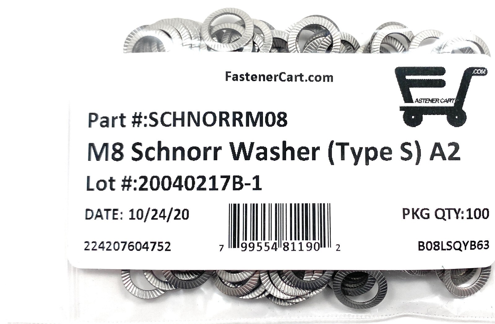 (100) M8 Stainless Steel Type S Safety Lock Washer – Schnorr style washer A2