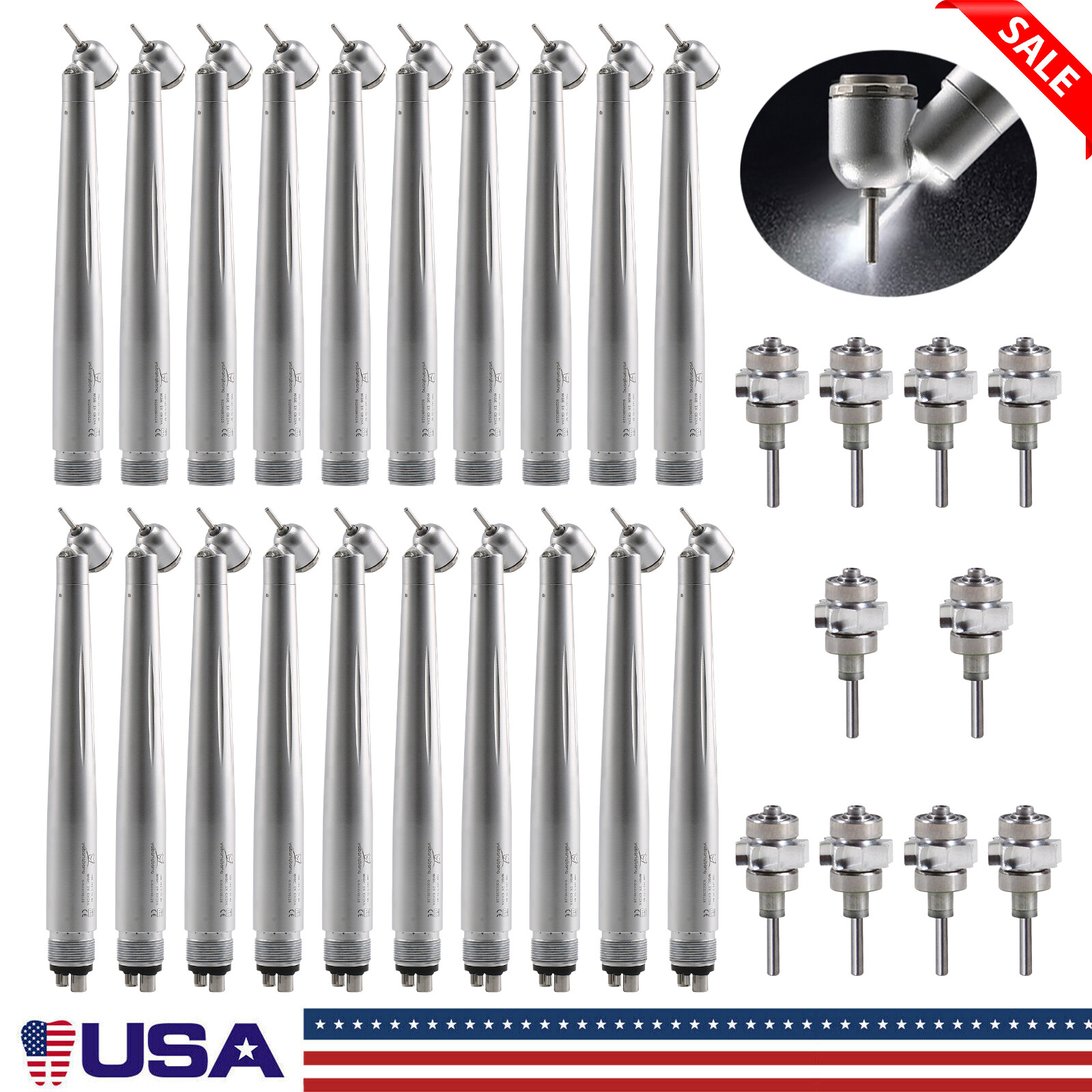Dental 45° LED E-generator High Speed Surgical Handpiece 2/4Hole/ Cartridage os