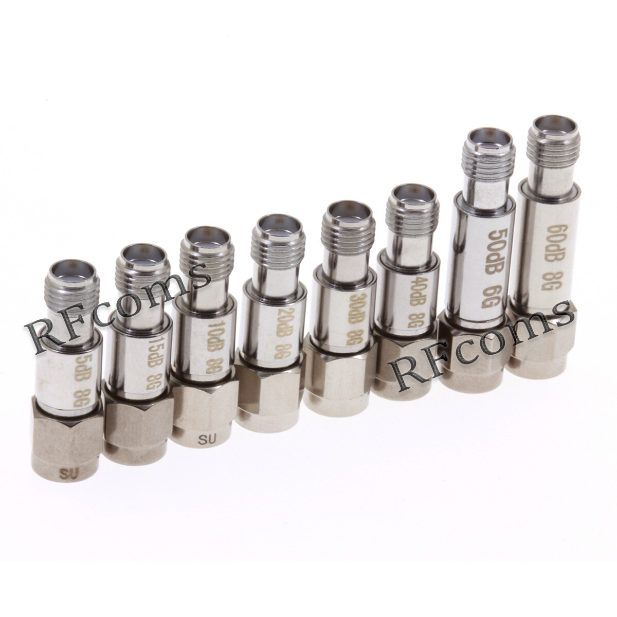 SMA-MF Attenuator Male to Female DC~8GHz 2W 1-60DB 10 20 40DB Coaxial Attenuator