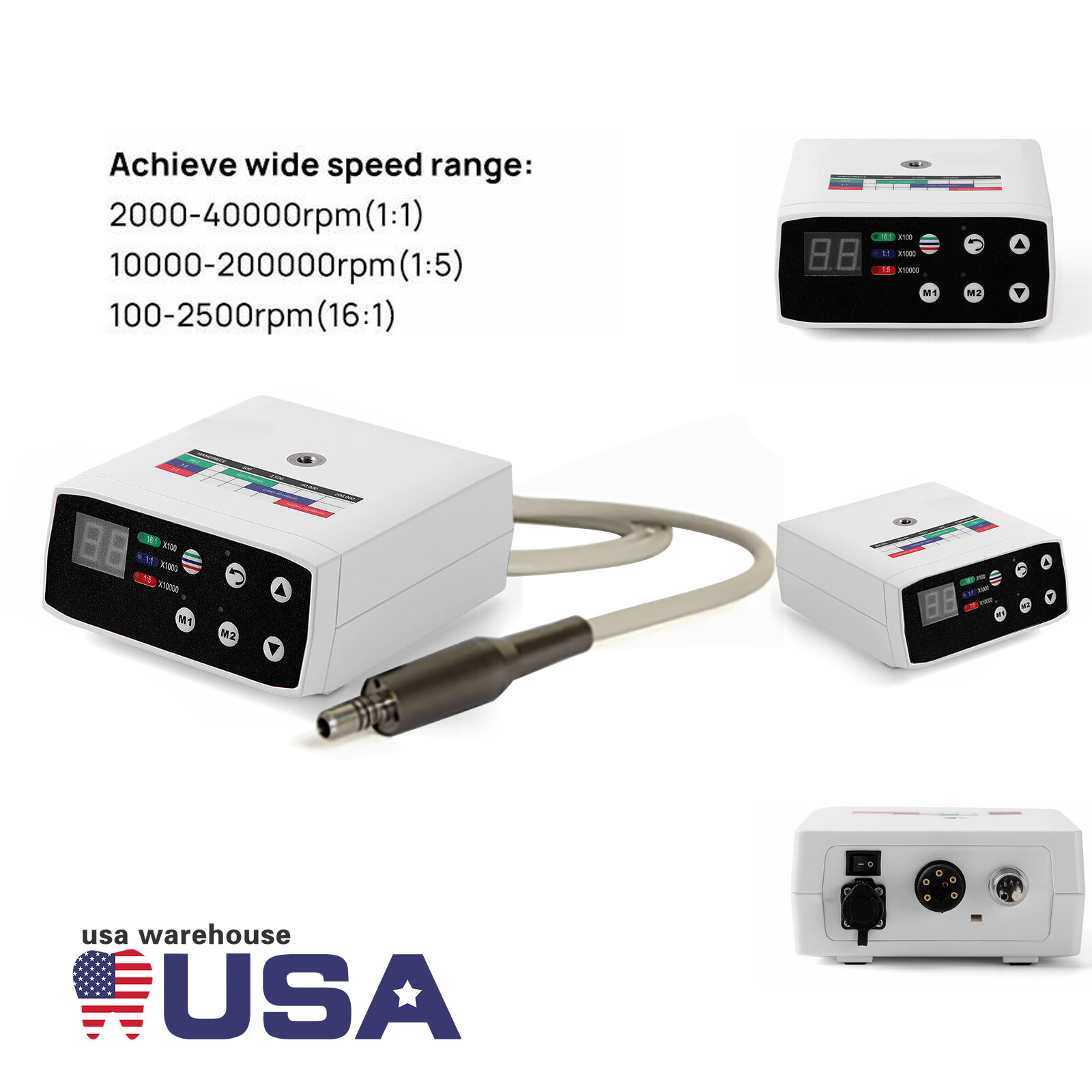 Dental LED Brushless 1:1/1:5/16:1 Electric Micro Motor Internal E-type 4Holes