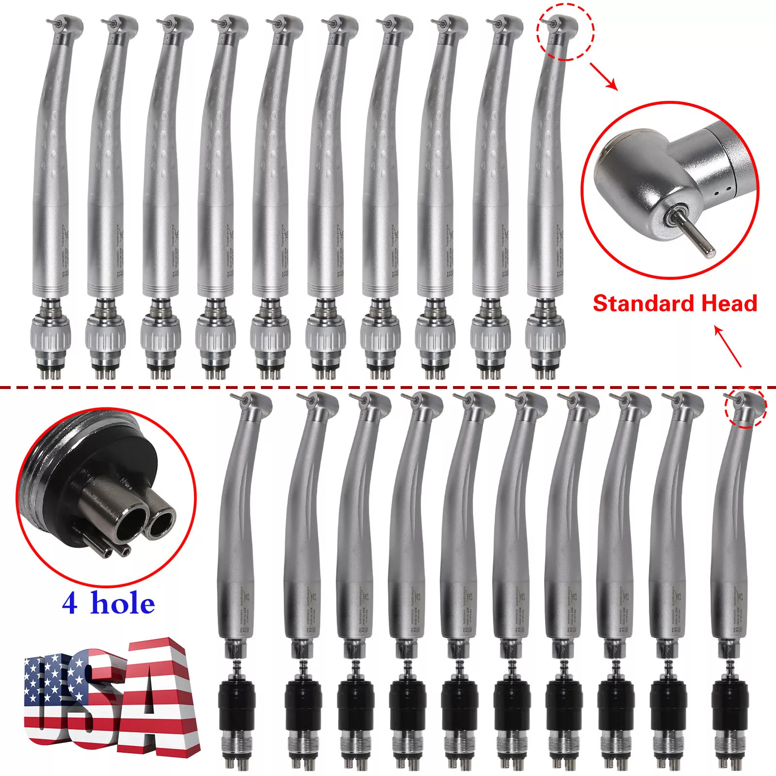 1-5 Yabangbang Dental Fast High Speed Handpiece with 4 Hole Quick Coupler Swivel