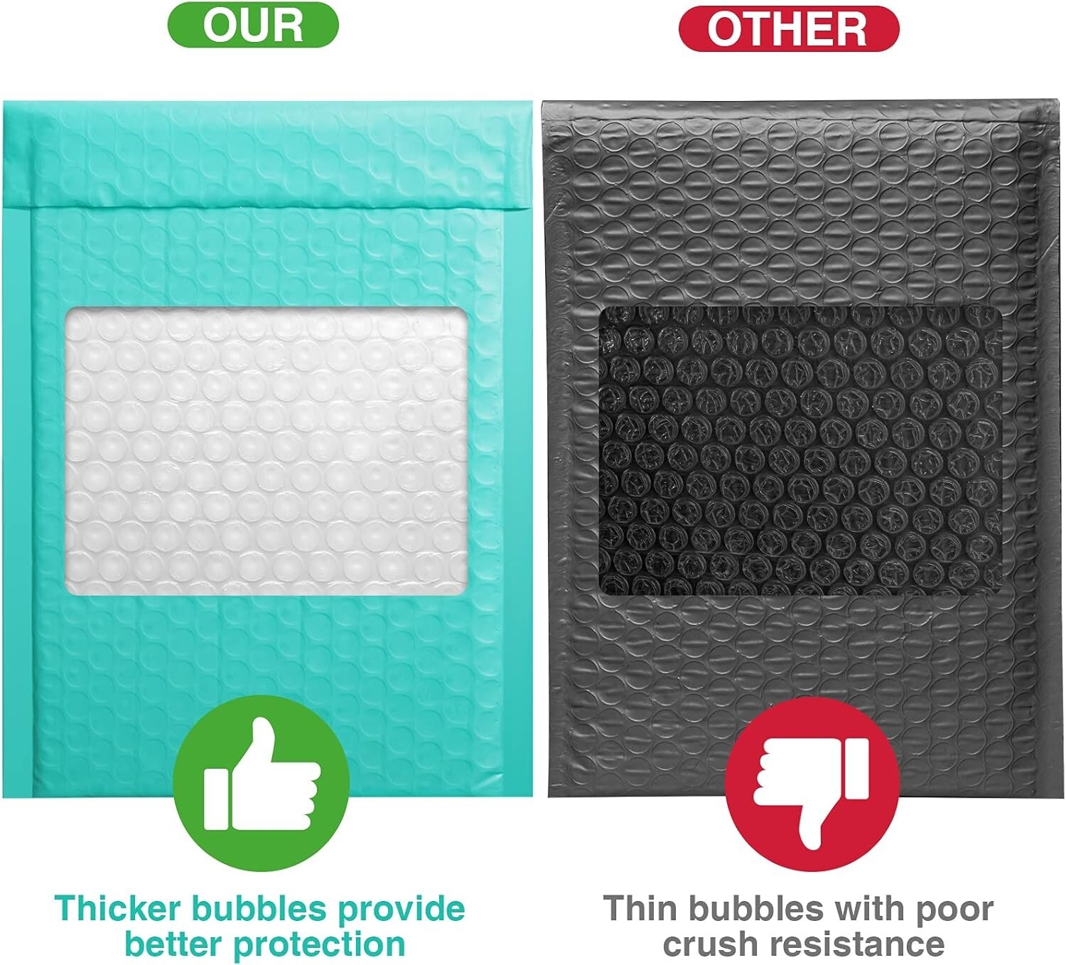Poly Bubble Mailer Padded Bags Mailing Bubble Envelopes Bags #0 6×10″ 50Pc Teal