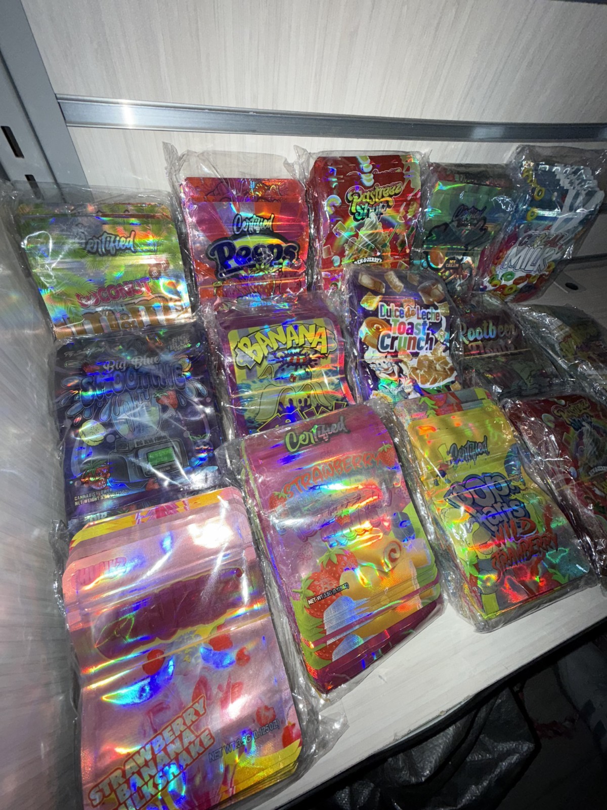 3.5g Mylar Bags ZA with Design Packs Smell Proof Packaging 50pk