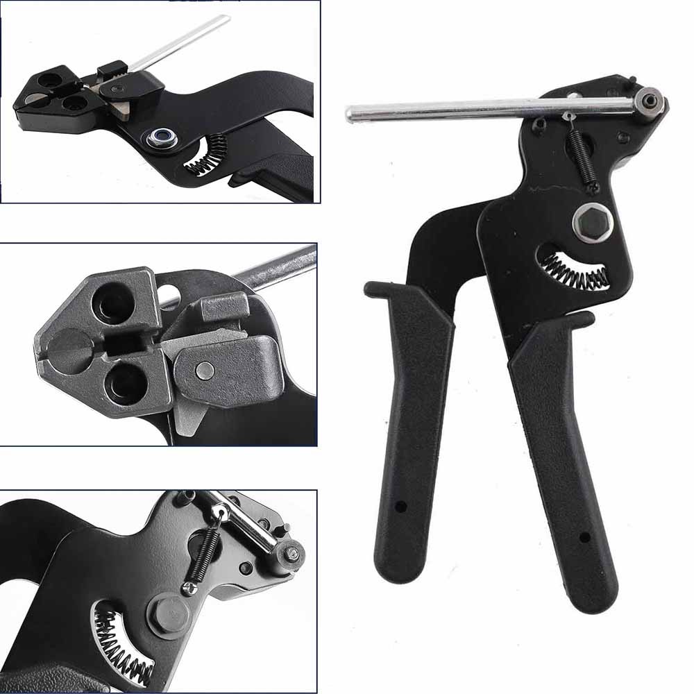 200pcs Metal Zip Ties with Stainless Steel Cable Tie Gun Special Tool For Silver