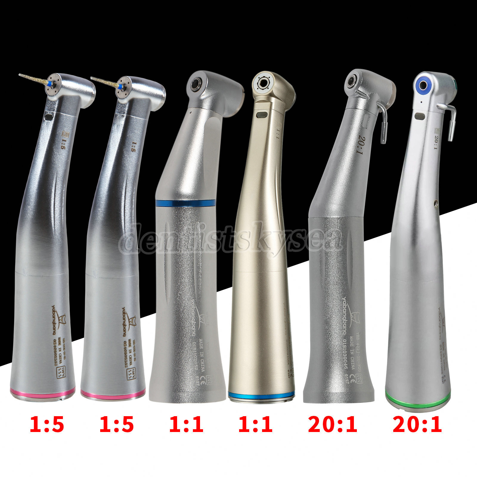 NSK Style Dental 1:1/20:1 /1:5 Contra Angle Fiber Optic LED Low Speed Handpiece