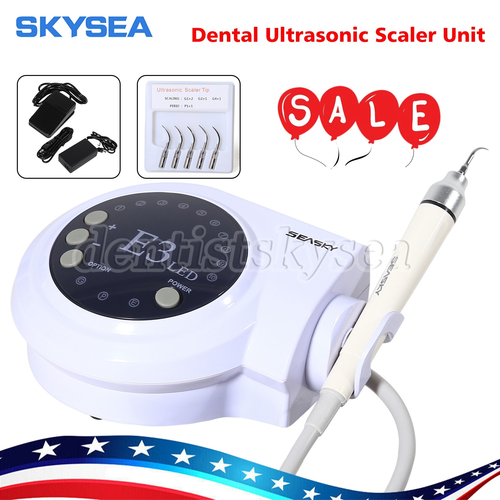 Dental Digital Control Ultrasonic Scaler with LED Detachable Handpiece VRN-A8