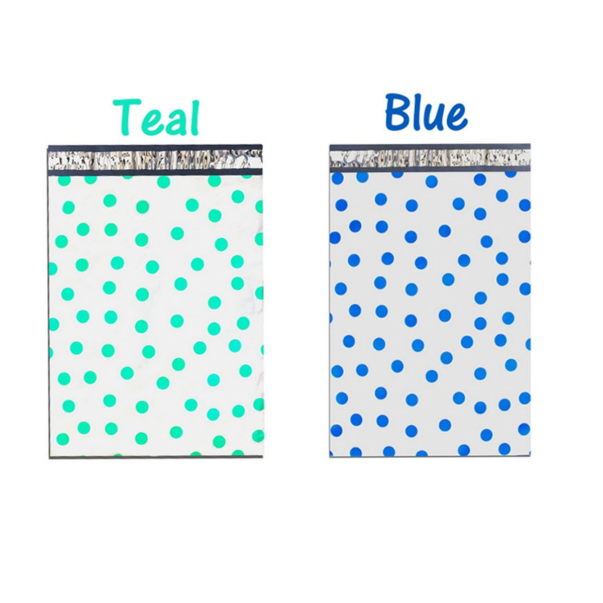 12″ x15″ All Color Exclusive Polka Dot FLAT POLY Mailers_w Kiss Lips Stickers