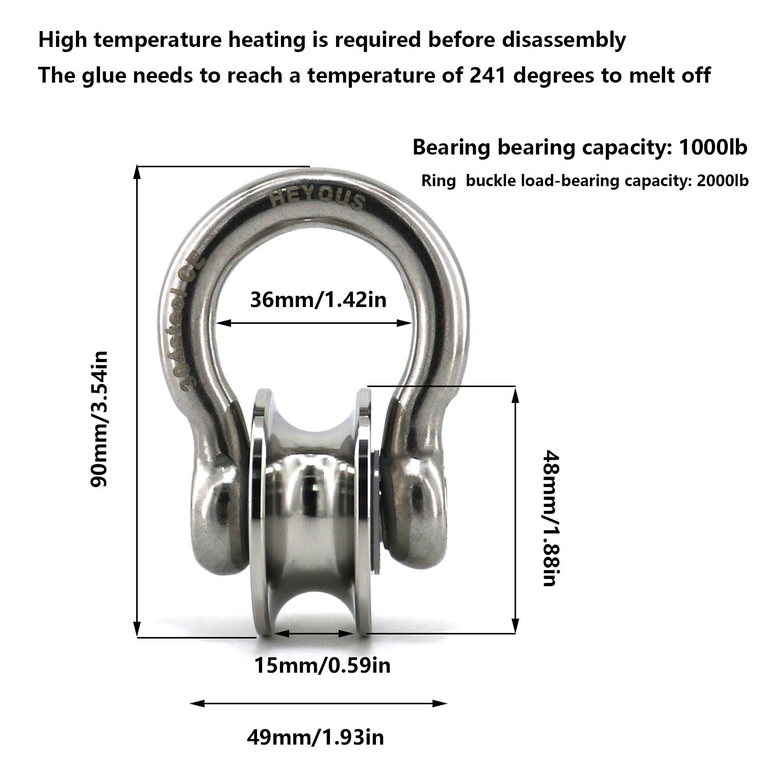 Bow Type Stainless Steel Duplex Bearing Detachable 360 Degree Rotation HeavyDuty