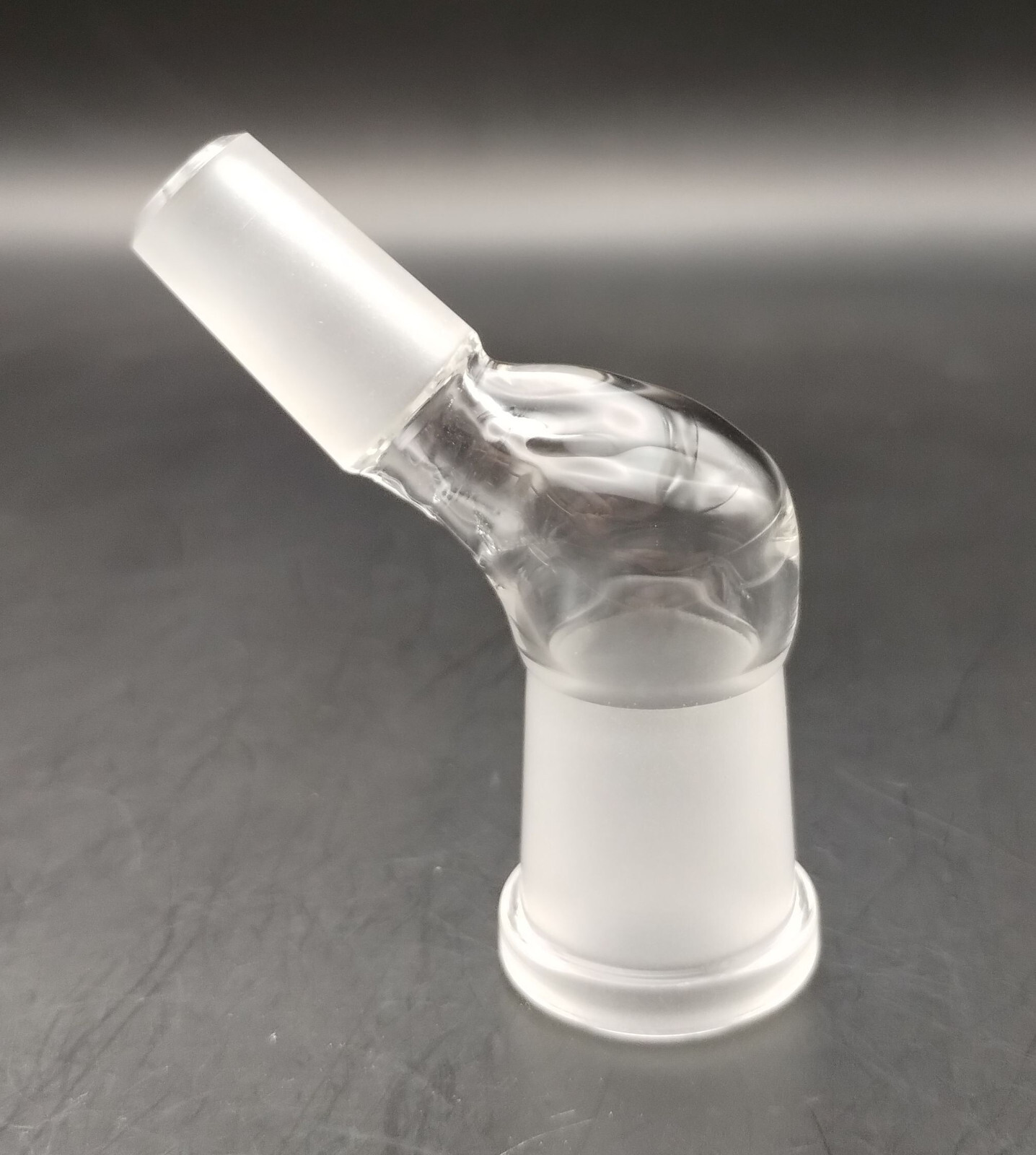 18mm-14mm 45 Degree Angle Glass Ground Joint Attachment Adapter GonG Elbow
