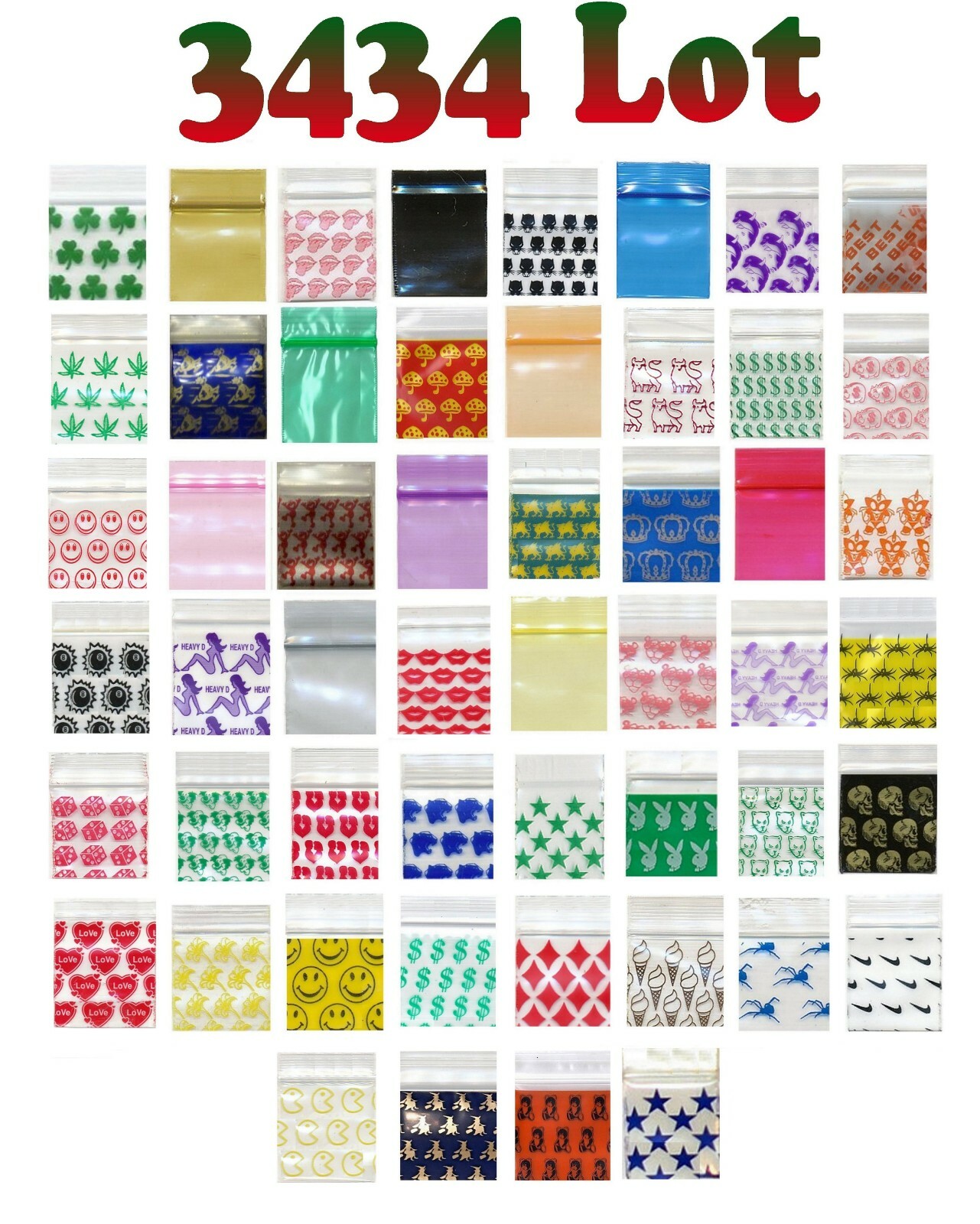 600 LOT OF APPLE MINI ZIP DESIGN BAGGIES U PICK DESIGN & SIZES 600 LOT