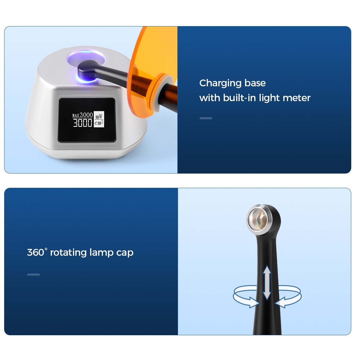 Dental Estilo Inalámbrico LED Luz de Curado Lampara Lamp