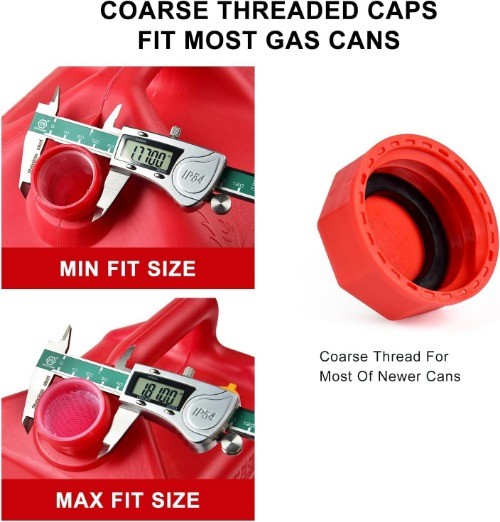 Gas Can Cap Replacement (2 Kit-Red), High Compatibility Size: 2 kitsColor: Red