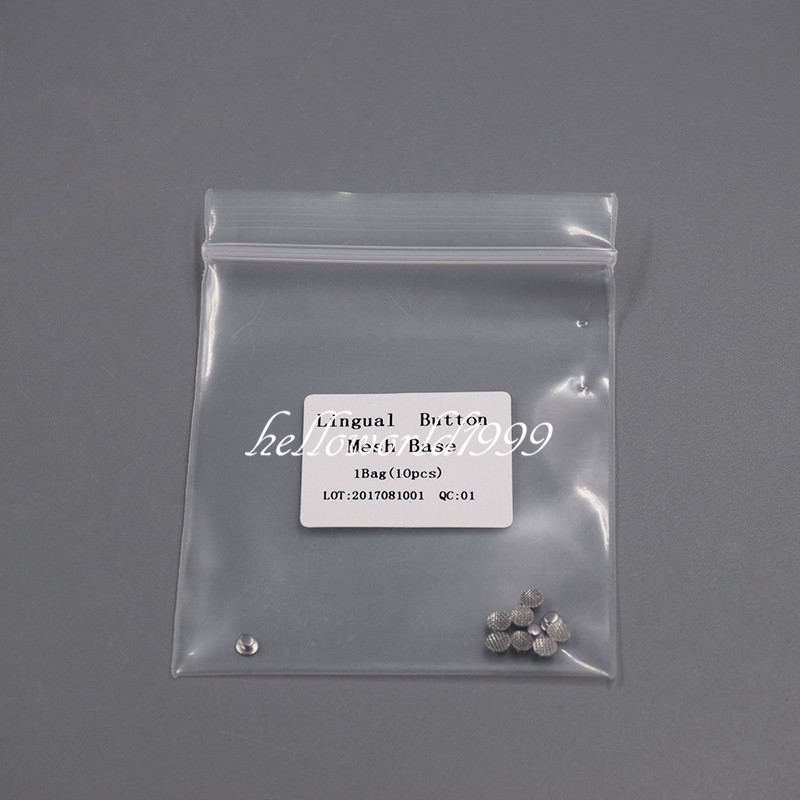 100 Pcs/10packs Dental Orthodontic Lingual Buttons Bondable Round Base Mesh