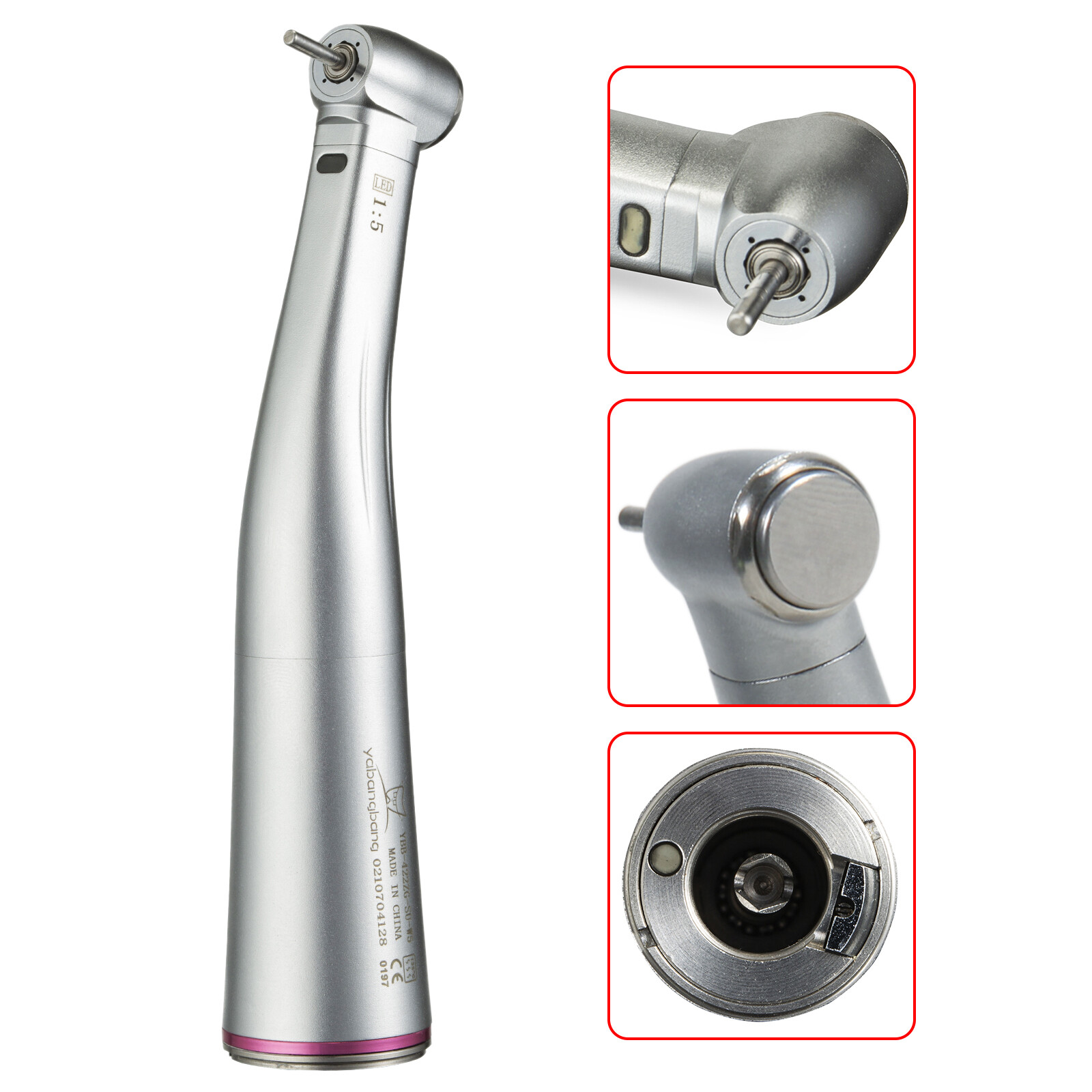 Yabangbang 1:5 Contra Angle Electric Dental Handpiece Fiber Optic Mini Head