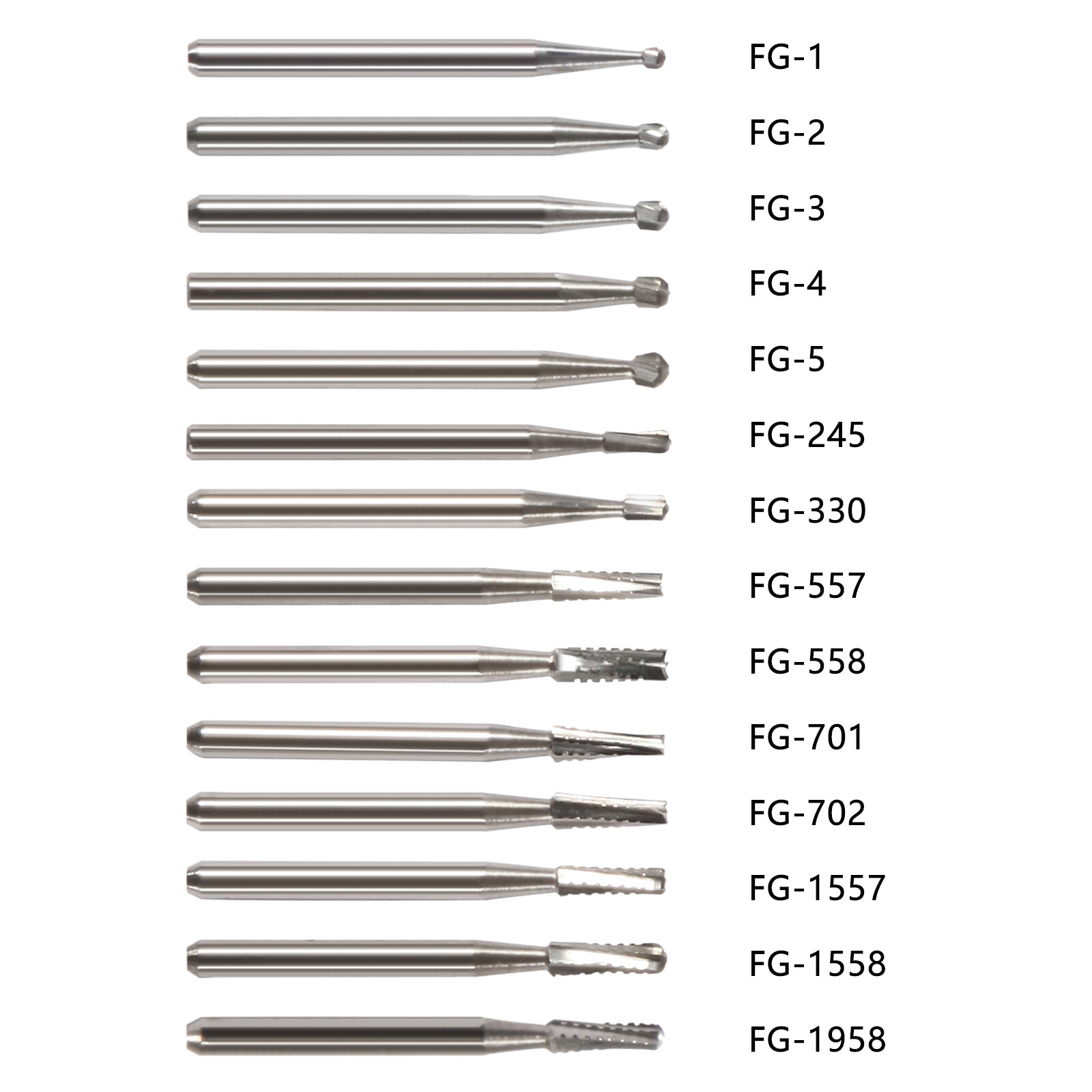 10-100Pcs Dental Carbide Burs for High Speed Handpiece Round Cone Bur Diamond FG