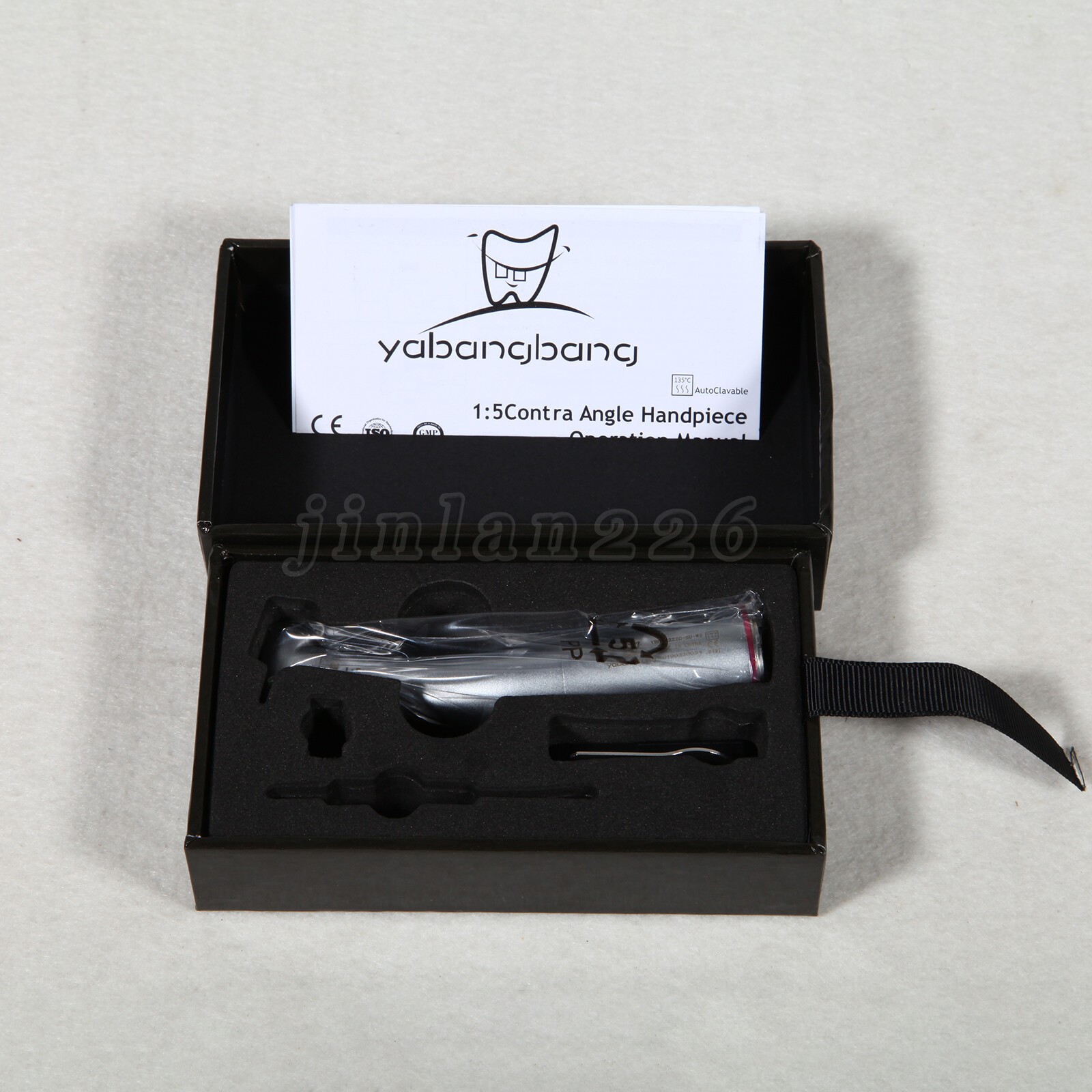 NSK Ti-MAX X95L Style Dental 1:5 LED Fiber Optic Contra Angle Handpiece Red Ring