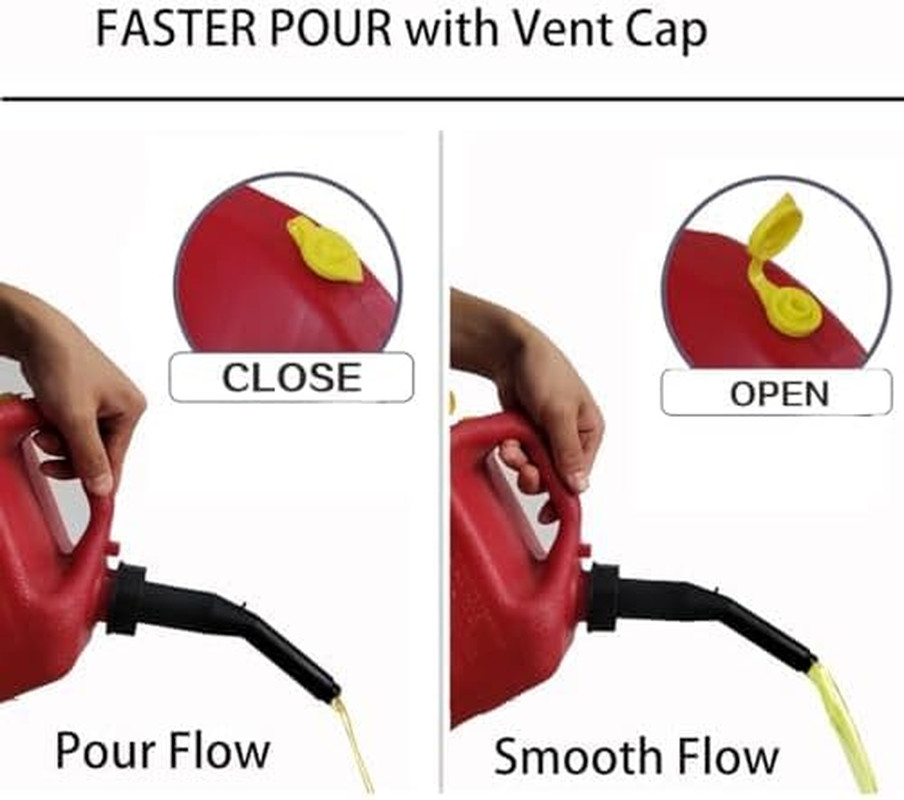 4 Pack Gas Can Spout Replacement Kit Universal Leakproof Black