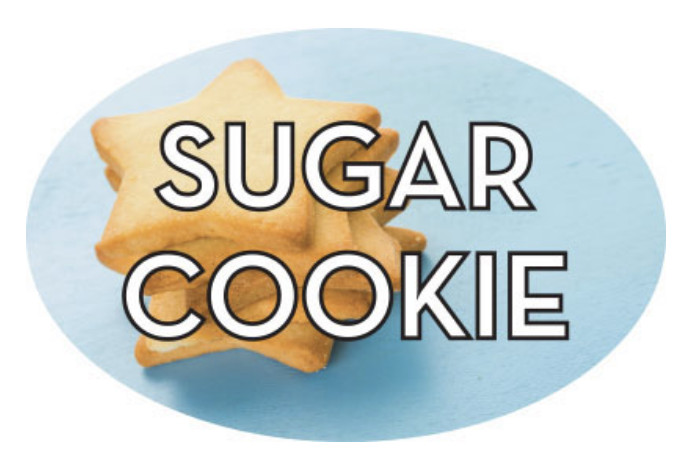 Sugar Cookie Labels 500 per Roll Food Store Stickers 1.25″ x 2″ look 2