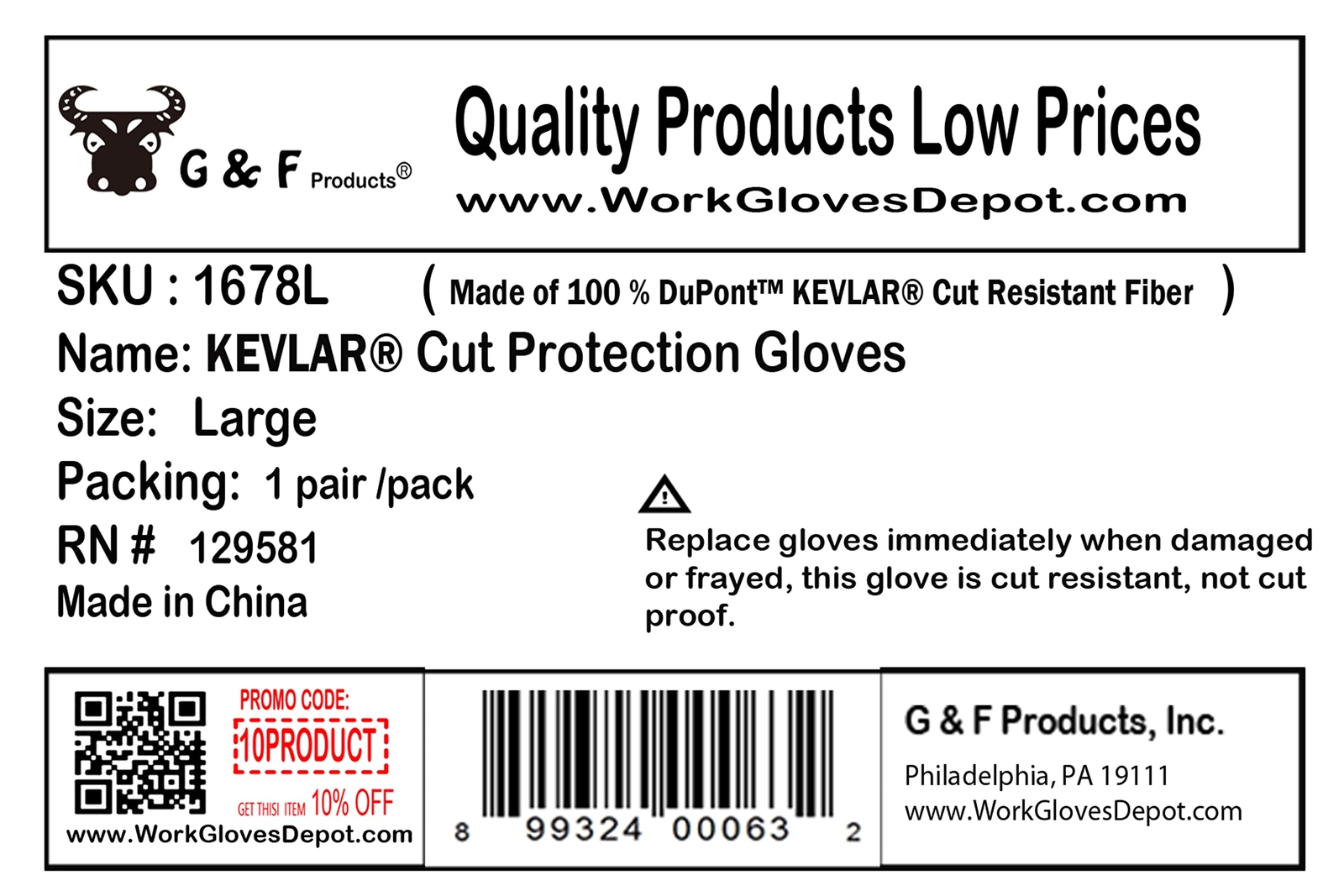 Unisex Adult Cut Resistant Work loves Yellow Large Pack Of 1 Us