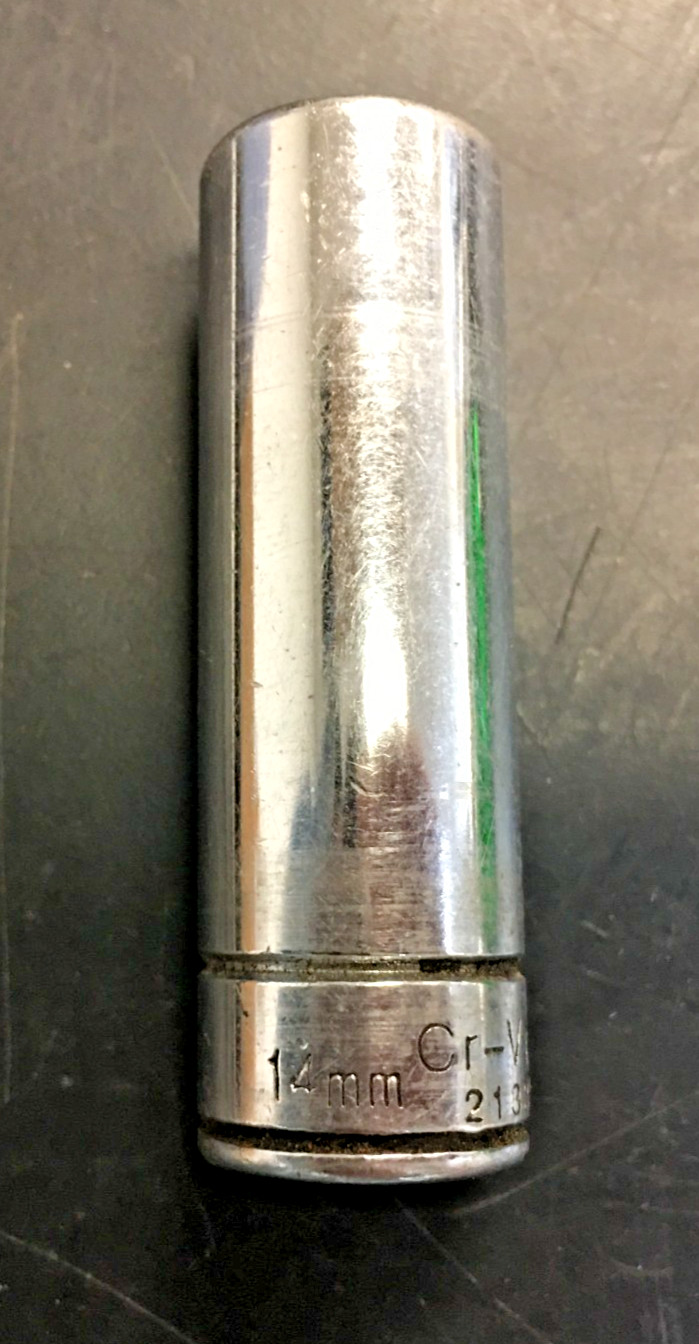 BENCHTOP, CR-V 14mm Metric Deep Socket, 6 Point, 3/8” Drive, 2133140, TAIWAN