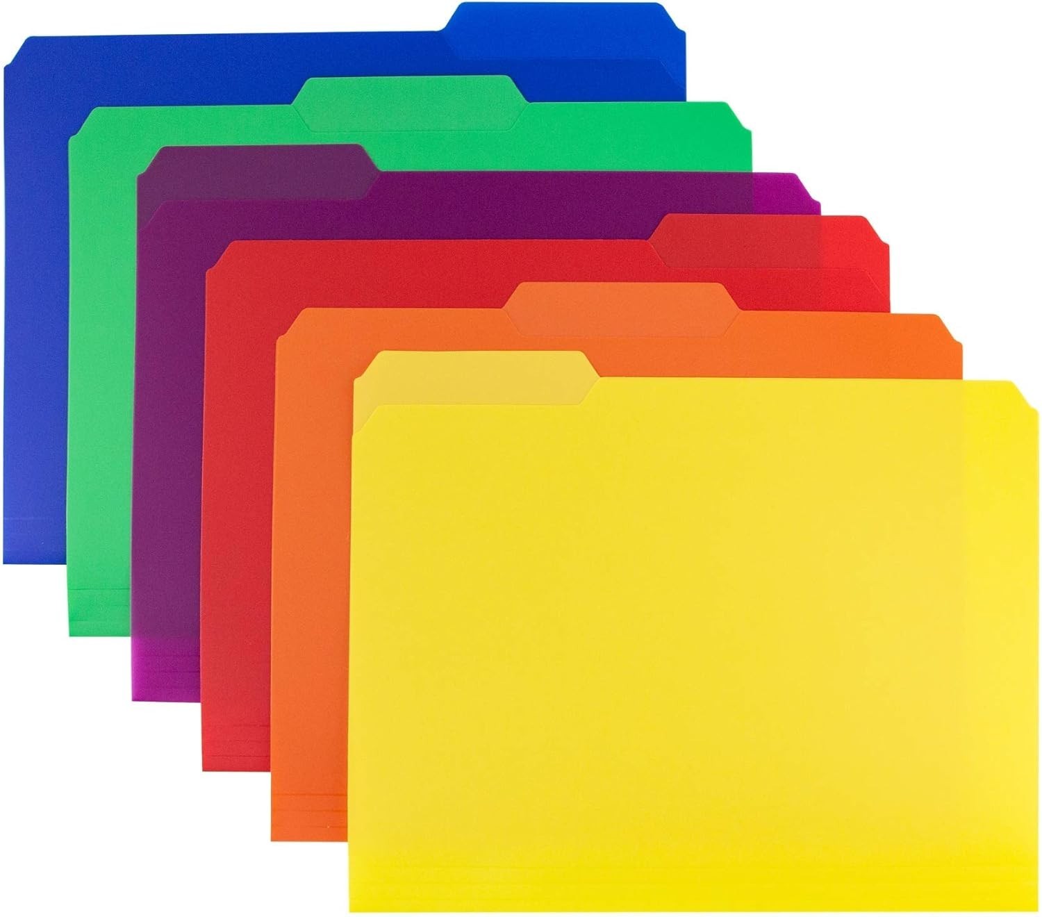 Vibrant 6-Pack Plastic Filing Folders 1/3 Tab for Stylish Document Organization