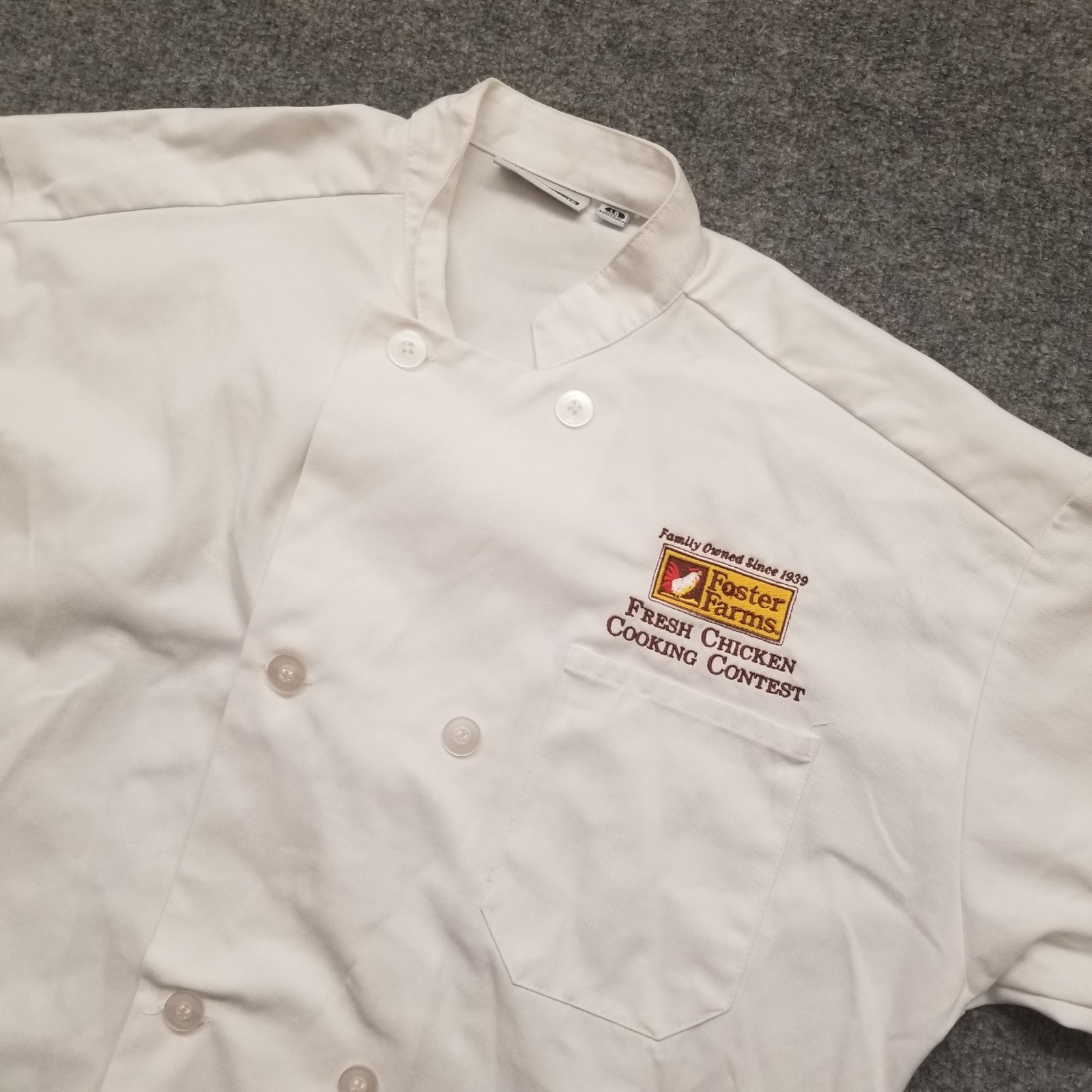 Edwards Unisex Adult Chef Coat Jacket Large White Foster Farms Double Breasted *
