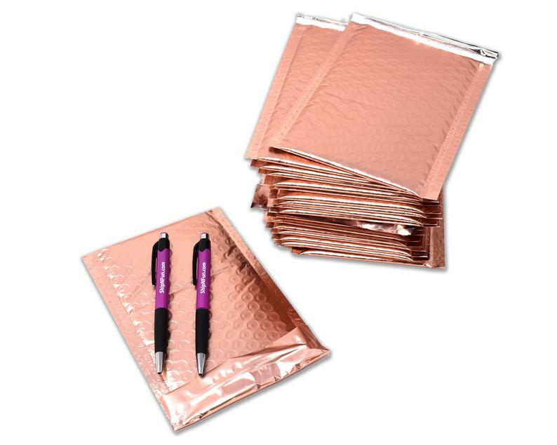 4X8 Holographic, Sunset Peach Bubble Mailers, Metallic Padded Shipping Mailing