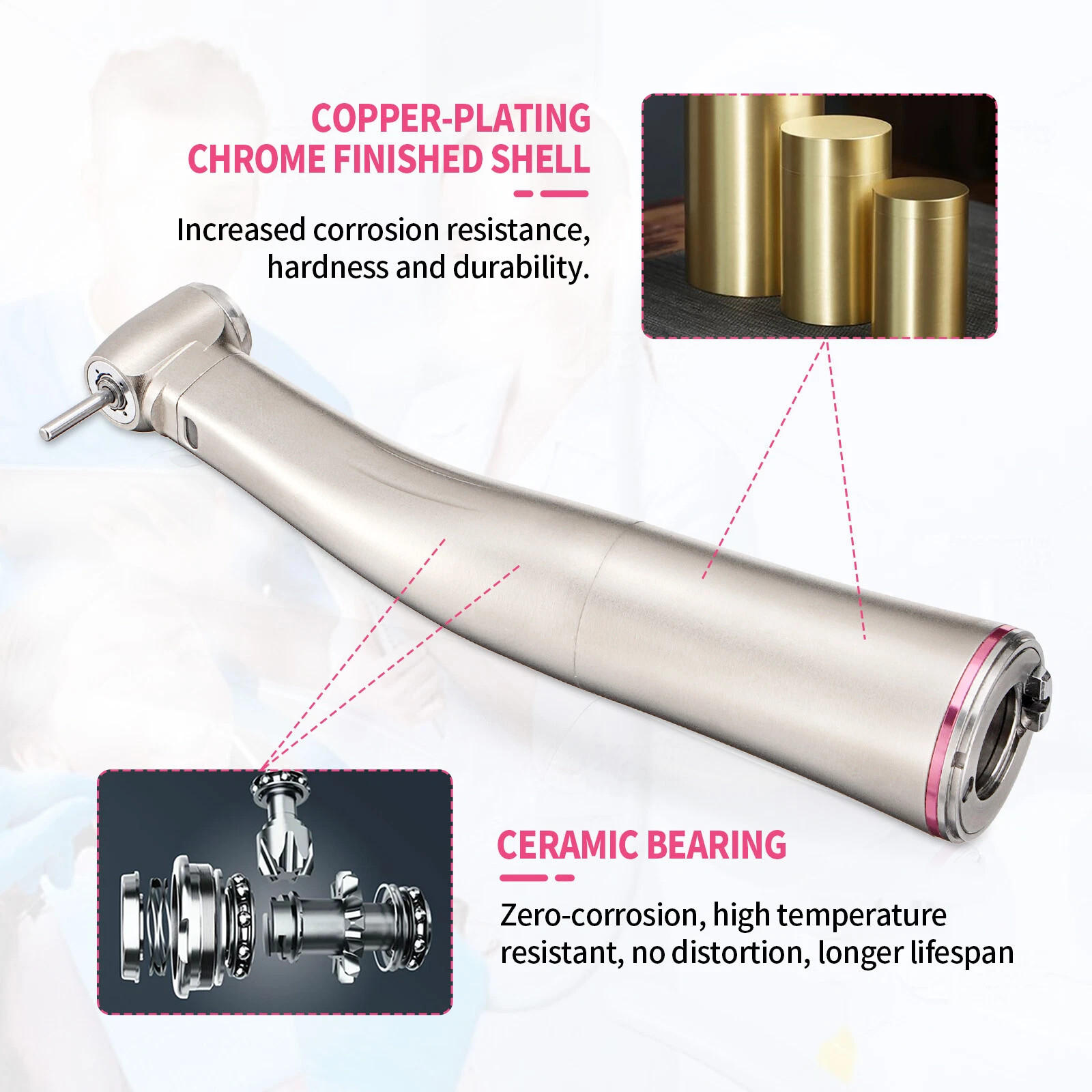 NSK Style Dental Brushless LED Micro Motor /1:5 Increasing LED Contra Angle US
