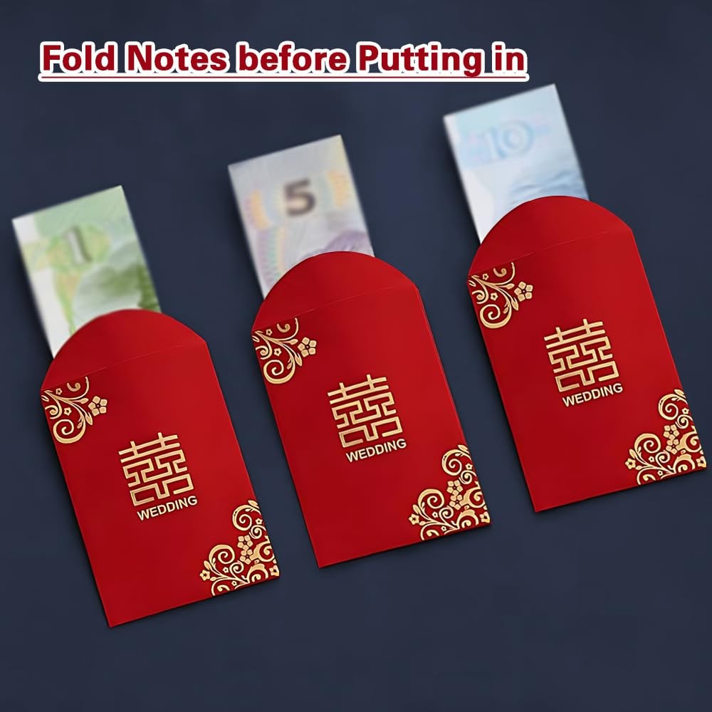 Mini Chinese Wedding Red Envelopes, Approximately 45 Pack, Traditional Floral…