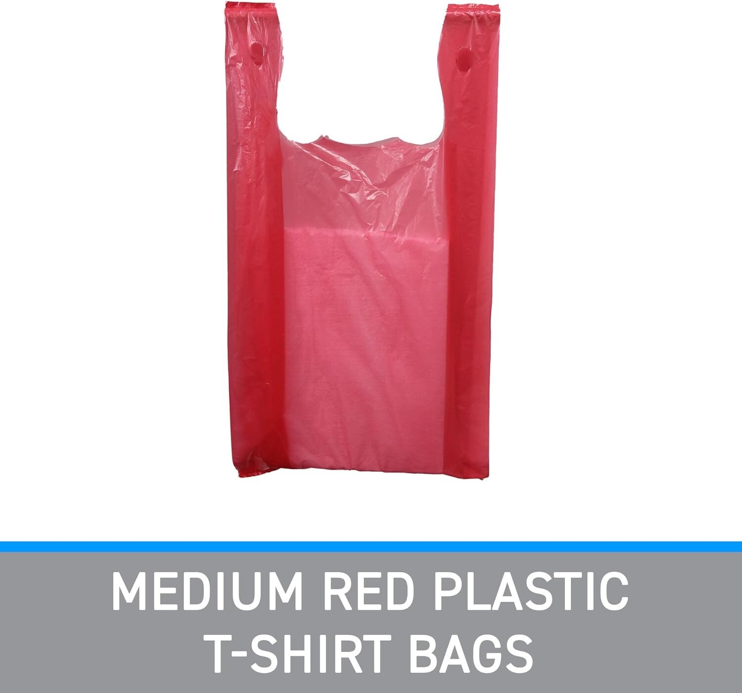 Red Plastic Bags 1000 Grocery Supermarket Store Merchandise 11 ½” x 6 x 21″ Bag