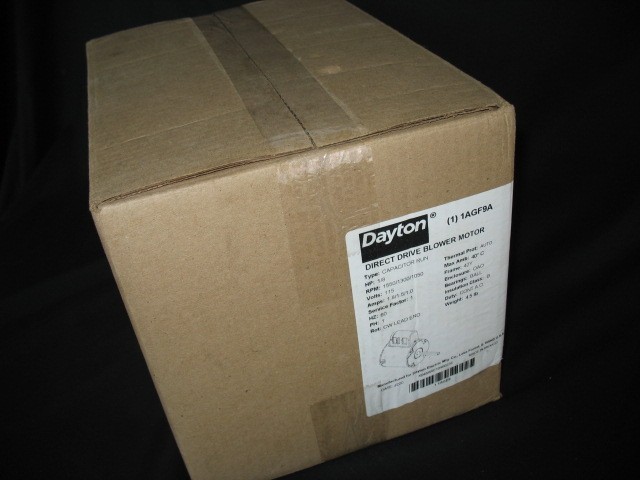 DAYTON Direct Drive Blower Motor 1AGF9 1/8 HP, 115V AC, 42Y frame 1AGF9A