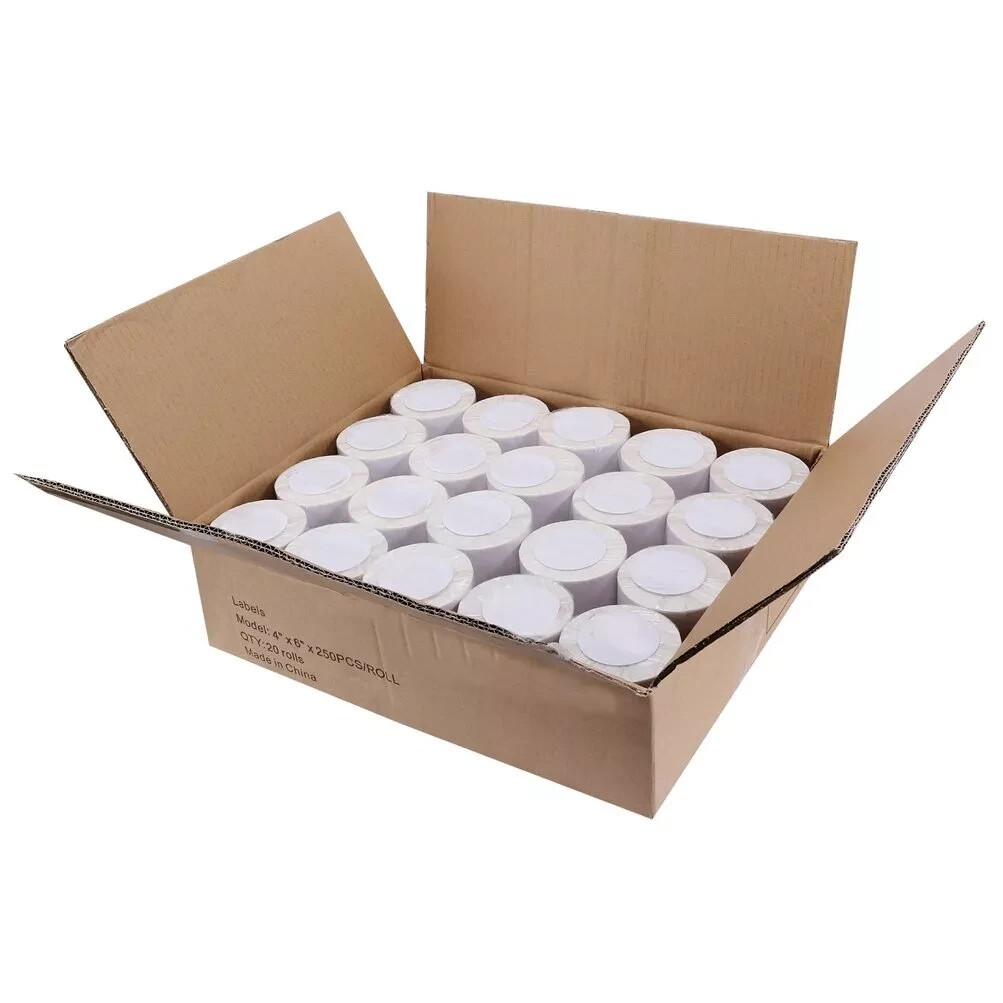 40 Rolls Direct Thermal Labels 4×6 250/Roll For Zebra 2844 Eltron ZP450