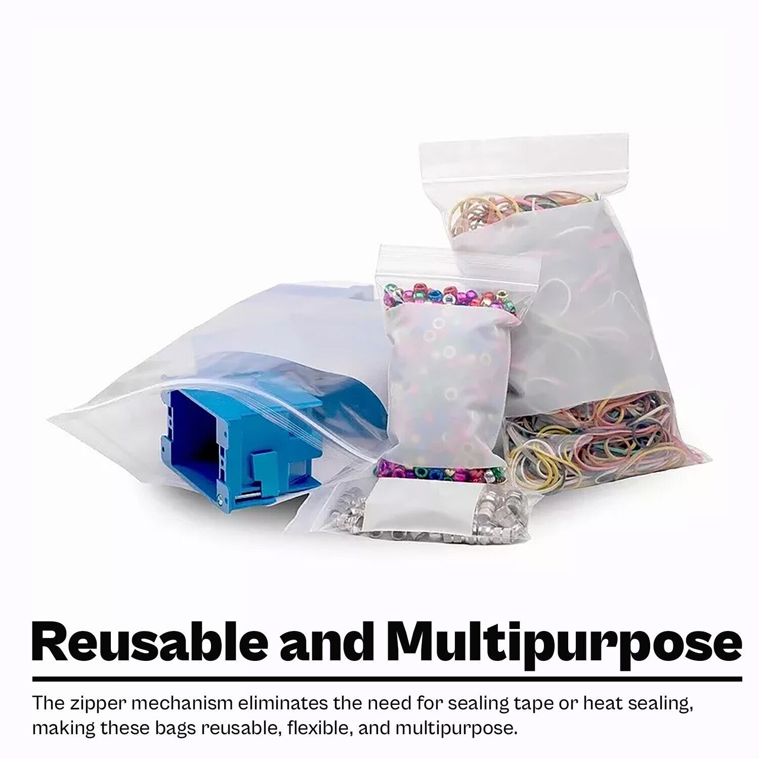 1000 Pcs 9″x 12″ 2 Mil Reclosable Bag Writeable White Block Water-Resistant