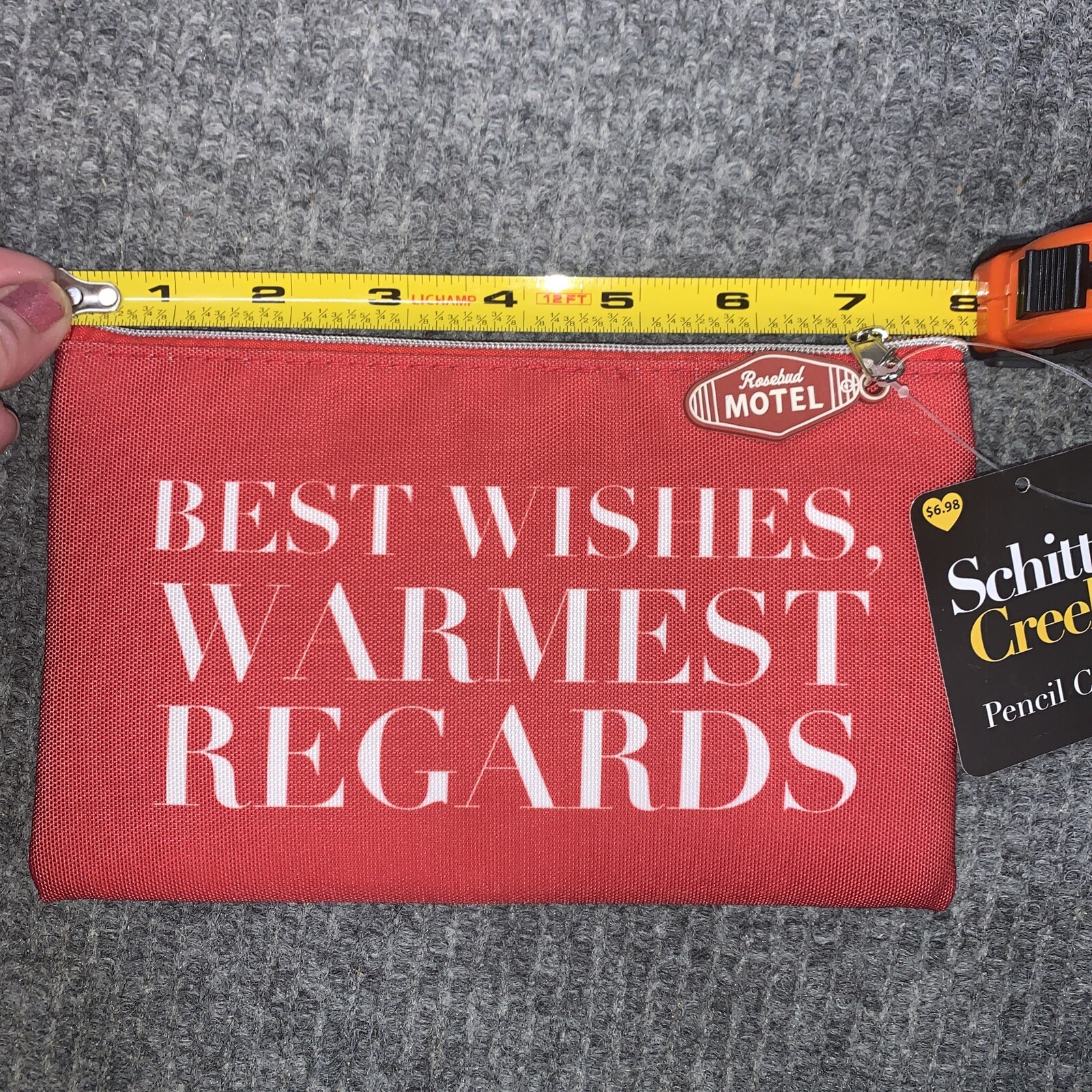 Red Schitt’s Creek Best Wishes Warmest Regards Pencil Case Or Cosmetic Bag NWT!!