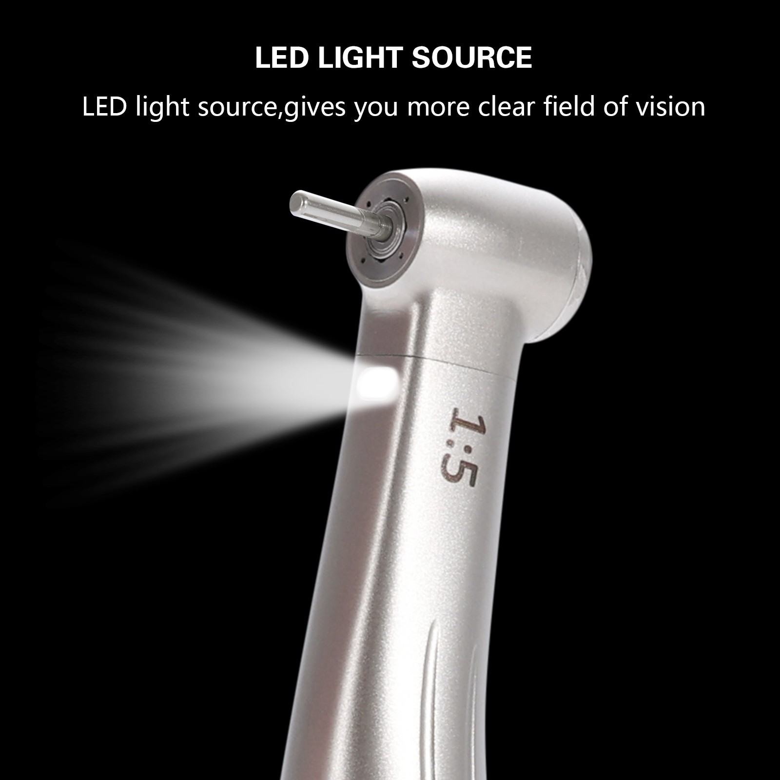abdent Electric LED 1:5 Increasing Fiber Optic Contra Angle High Speed Handpiece