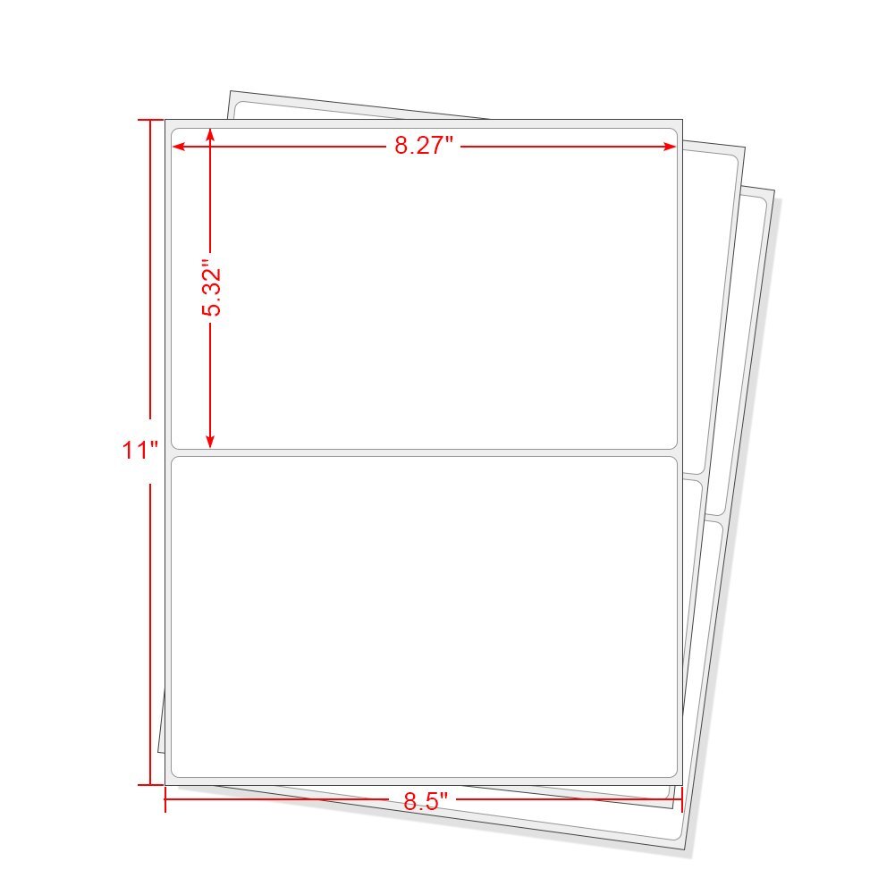 200-20000 8.5×5.5 Shipping Labels Round Corner Half Sheet Self Adhesive Labels