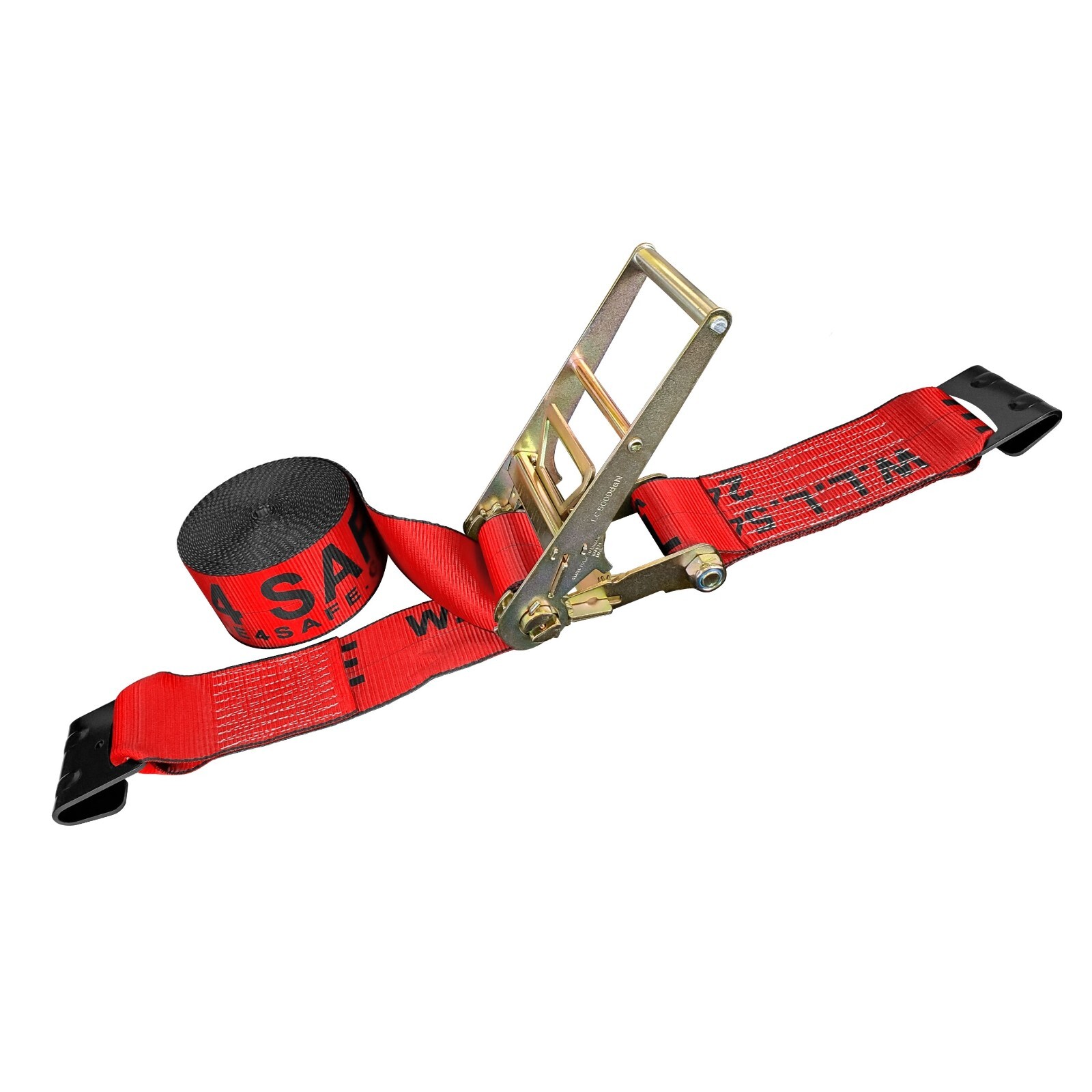 USA 4″ x 40′ 50′ 60′ Ratchet Strap Flat Hook Farm Trailer Flatbed Truck Tie Down