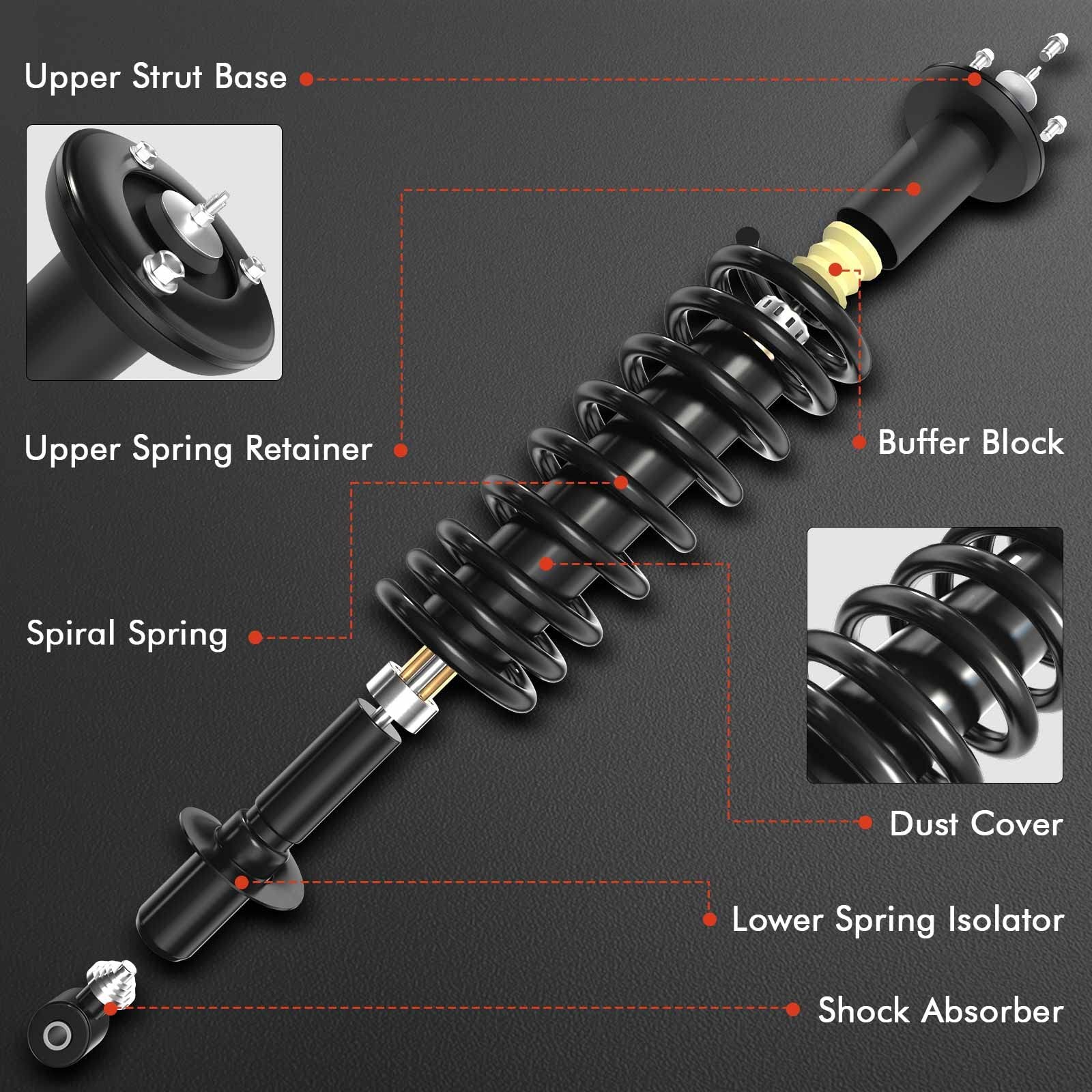 Rear Pair Coil Spring Strut Assembly for Chevy S10 Blazer GMC Jimmy Sonoma Isuzu